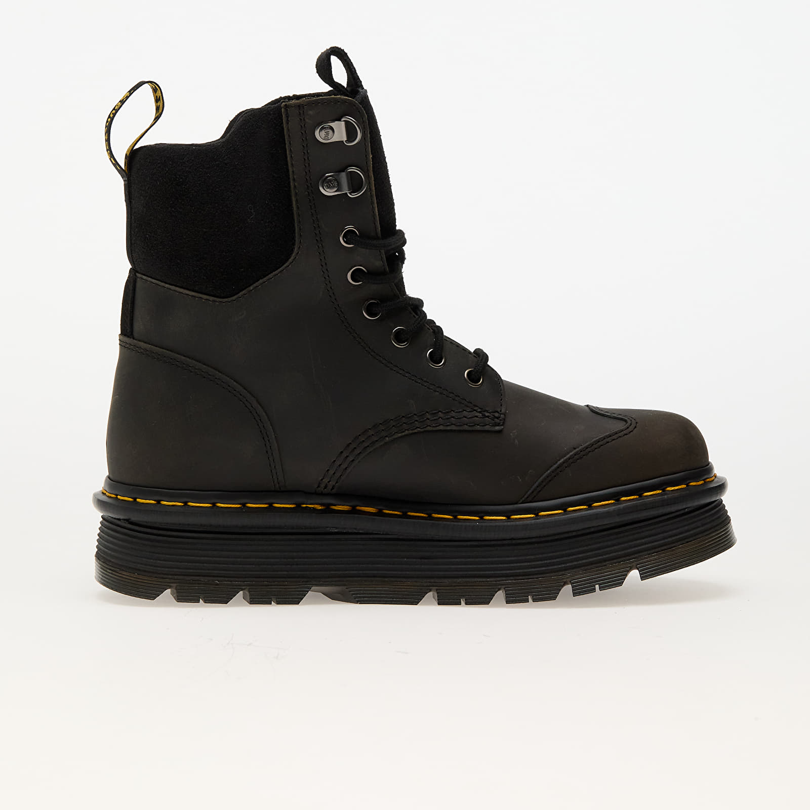 Men's shoes Dr. Martens Zebzag 8 Tie Black E.H. Suede & Charcoal Grey Burnished Waxy Pull Up