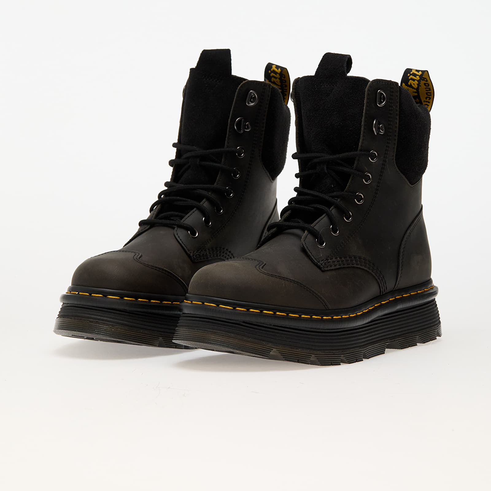 Pánské tenisky a boty Dr. Martens Zebzag 8 Tie Black E.H. Suede & Charcoal  Grey Burnished Waxy Pull Up | Footshop