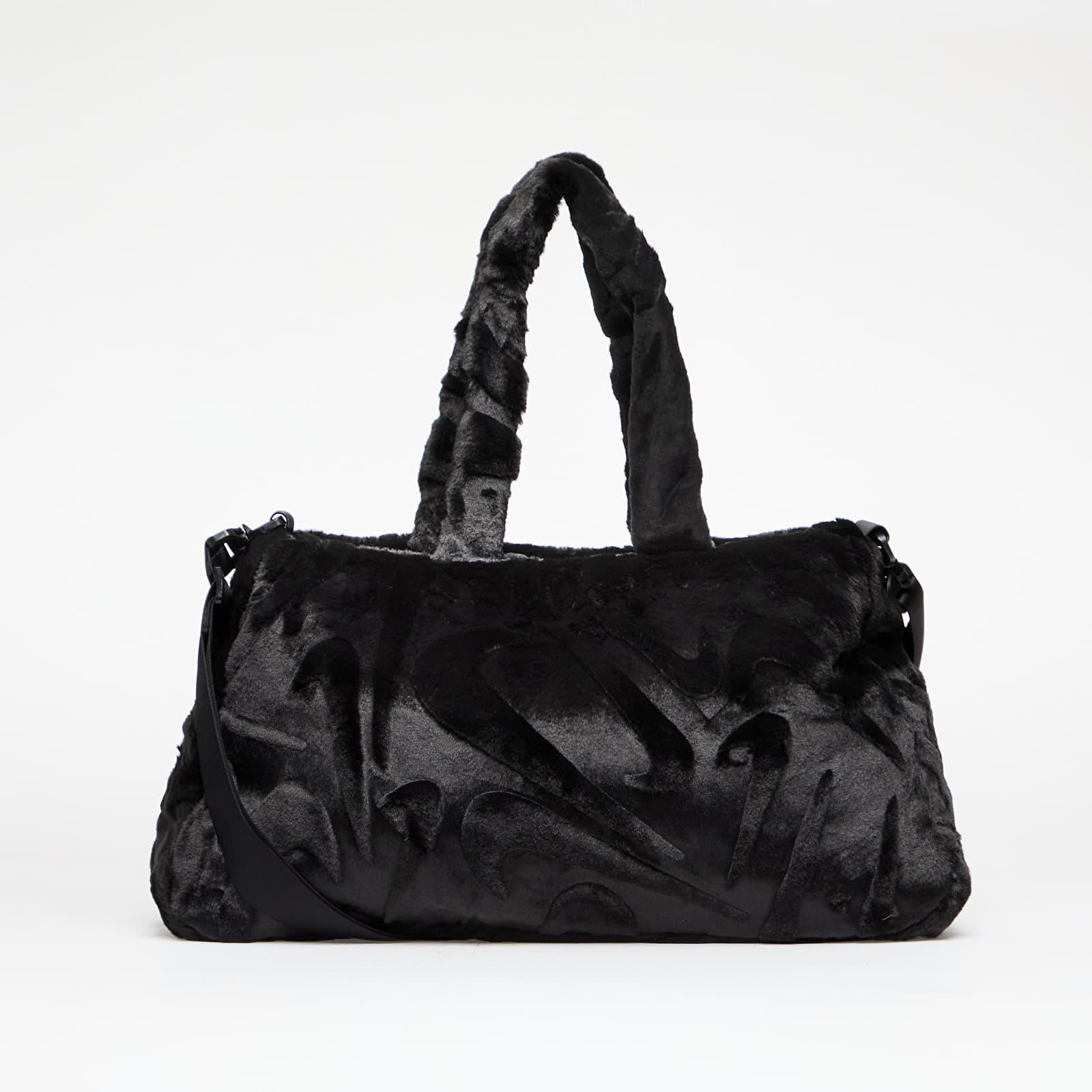 Crossbody-väskor Nike Sportswear Faux Fur Tote Black/ Black/ Metallic Silver
