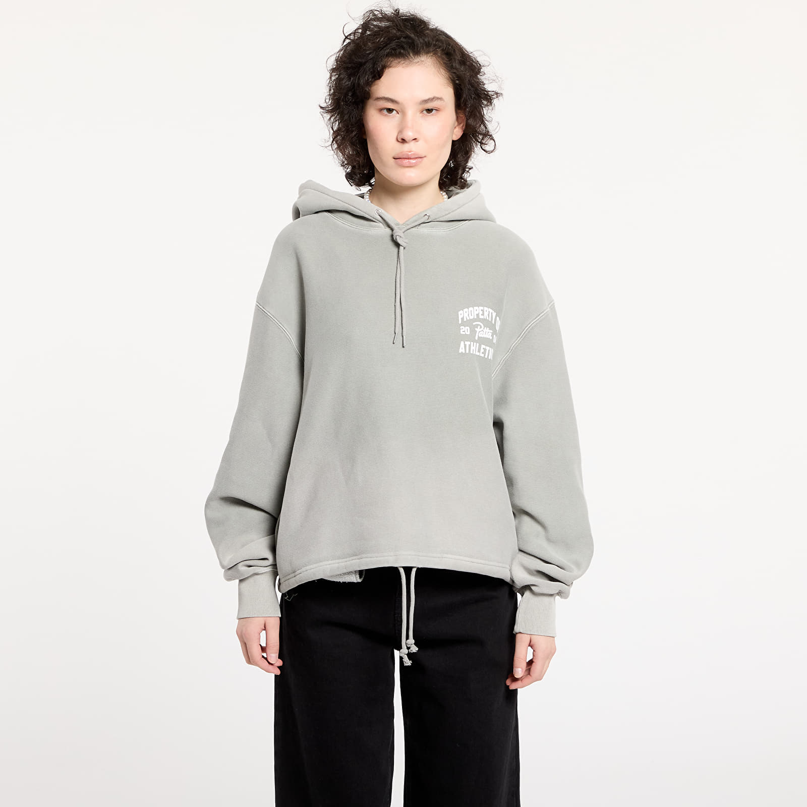 Kapucnis pulóverek és pulcsik Patta Athletic Drawcord Hooded Sweater UNISEX Limestone