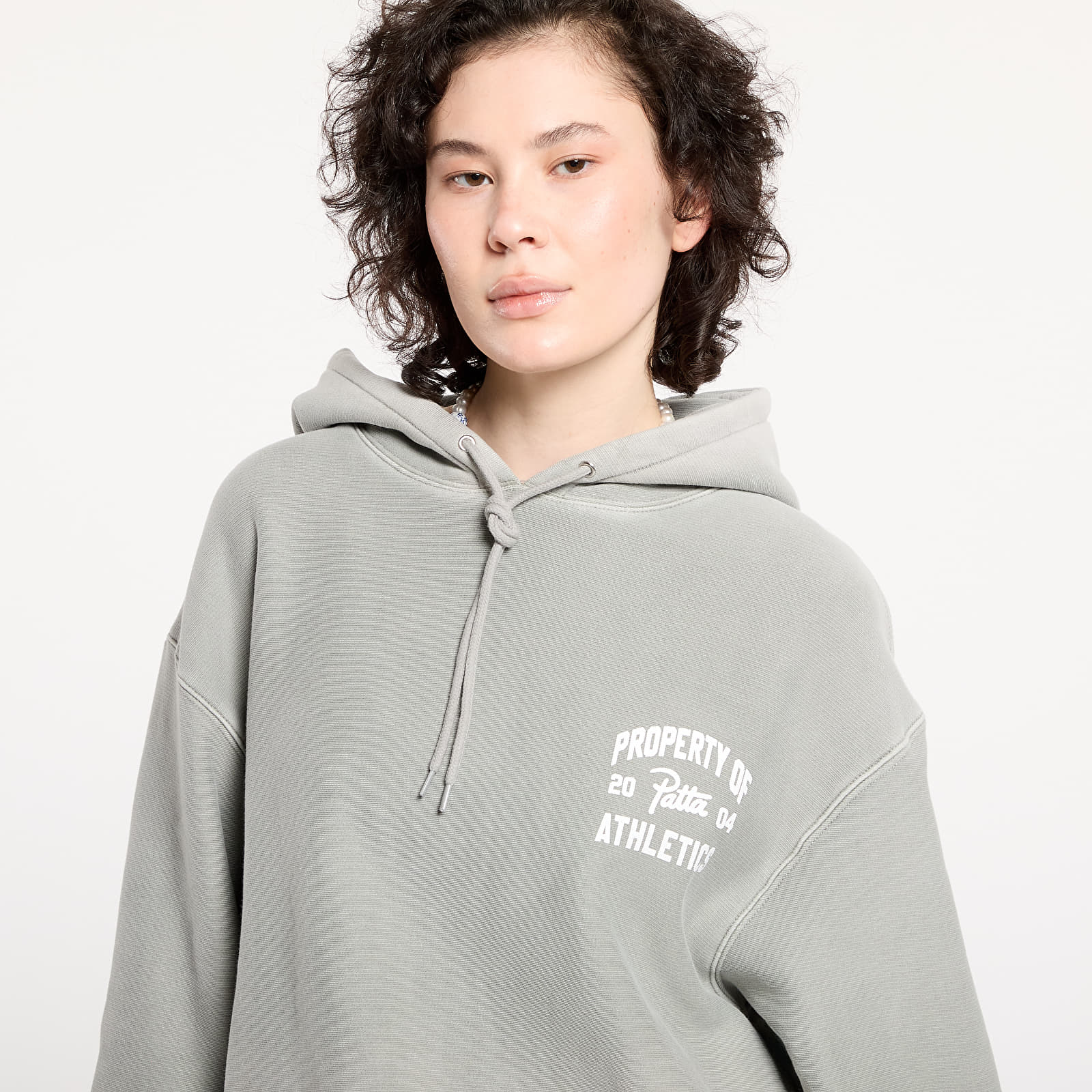 Kapucnis pulóverek és pulcsik Patta Athletic Drawcord Hooded Sweater UNISEX Limestone