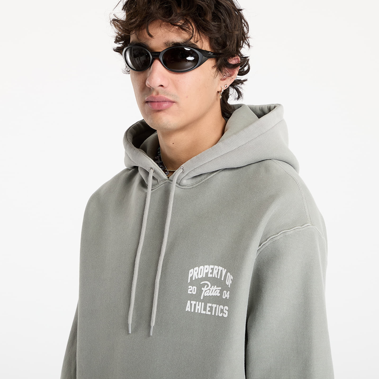 Kapucnis pulóverek és pulcsik Patta Athletic Drawcord Hooded Sweater UNISEX Limestone