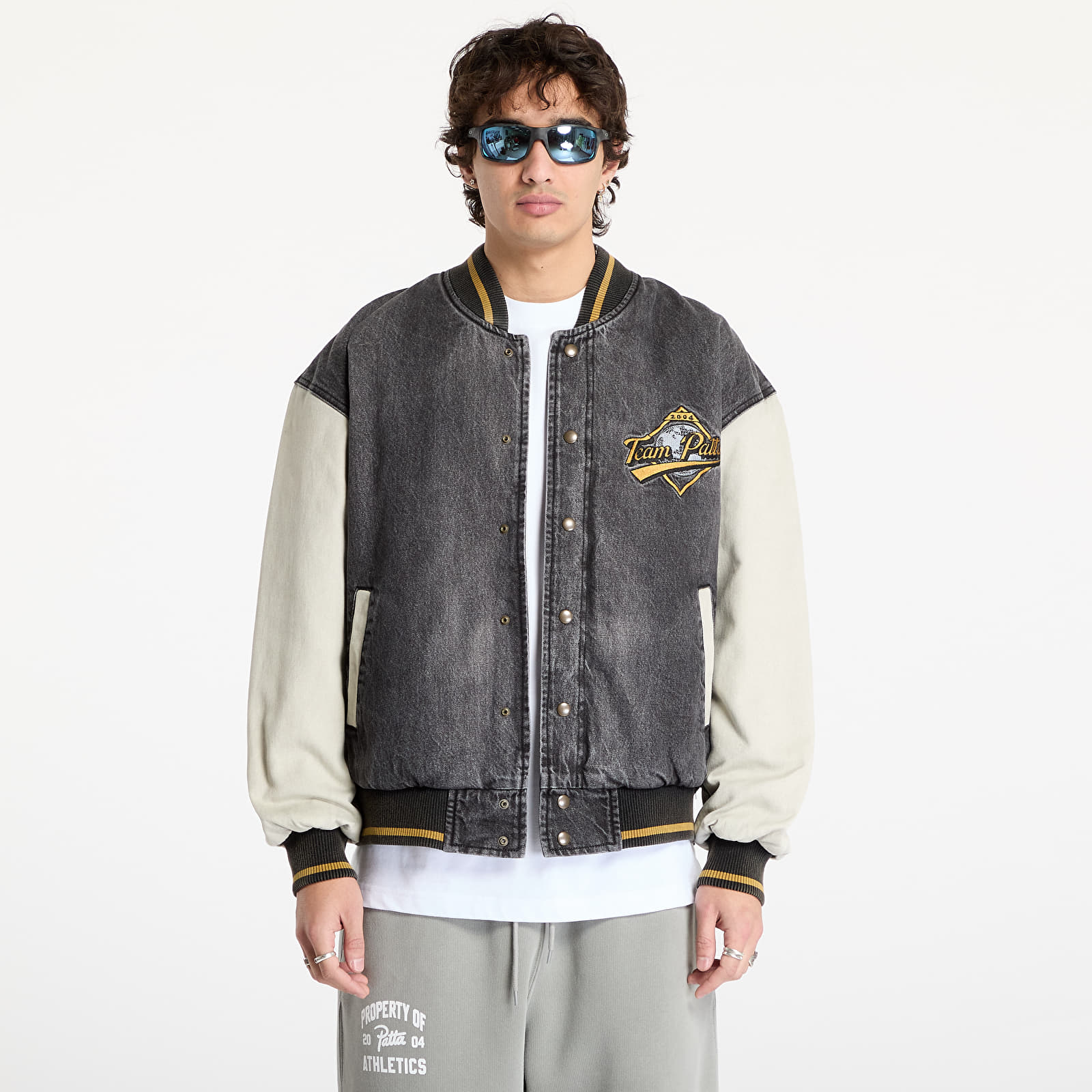 Bombery Patta Homerun Denim Varsity Jacket UNISEX Black