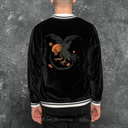 【HUF】WILD COCK BOMBER JACKET☆ベロアスカジャン Jackets HUF Apparel Jacket Wild Cock Bomber Jacket Black (JK00027