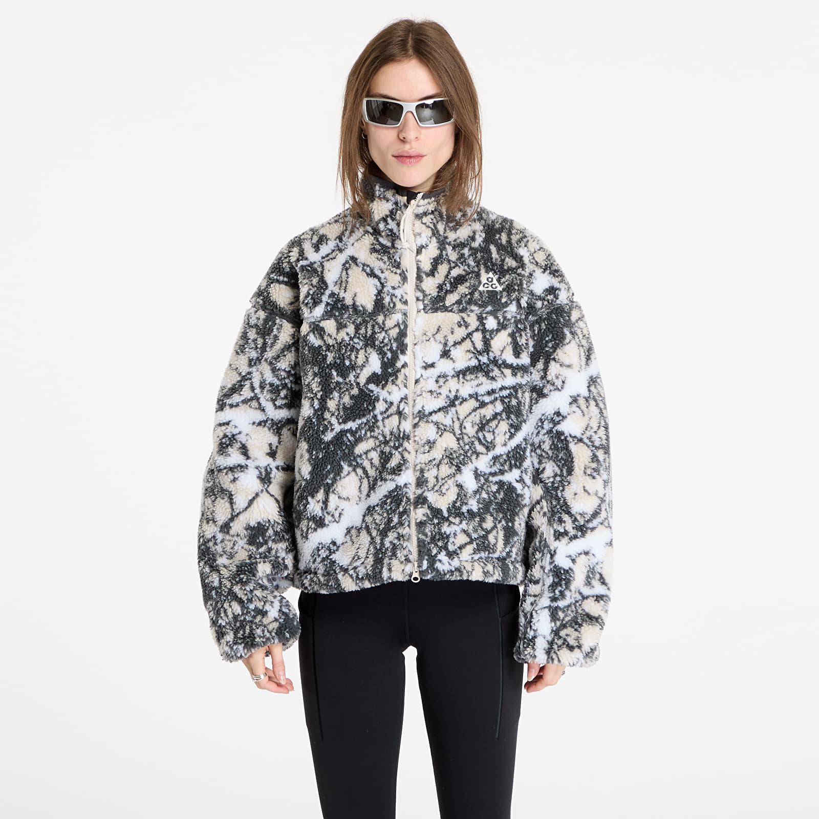 Mikiny Nike ACG "Canwell Glacier" Women's Therma-FIT ADV Windproof Full-Zip Fleece Light Orewood Brown/ Black/ Summit White