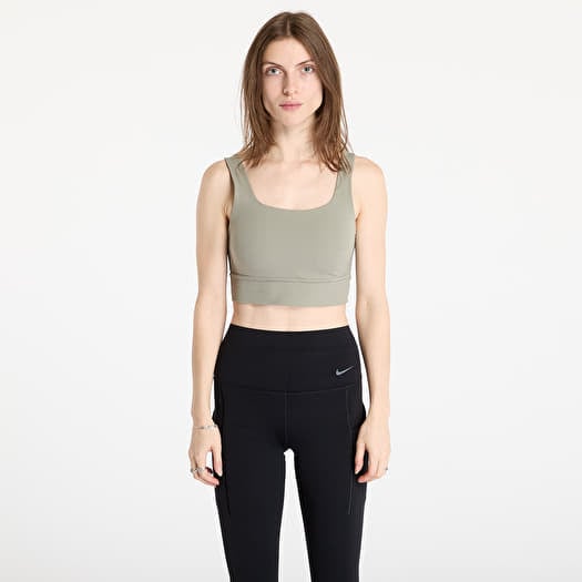 Nike Zenvy Women's Medium-Support Padded Longline Sports Bra Light Army/ White