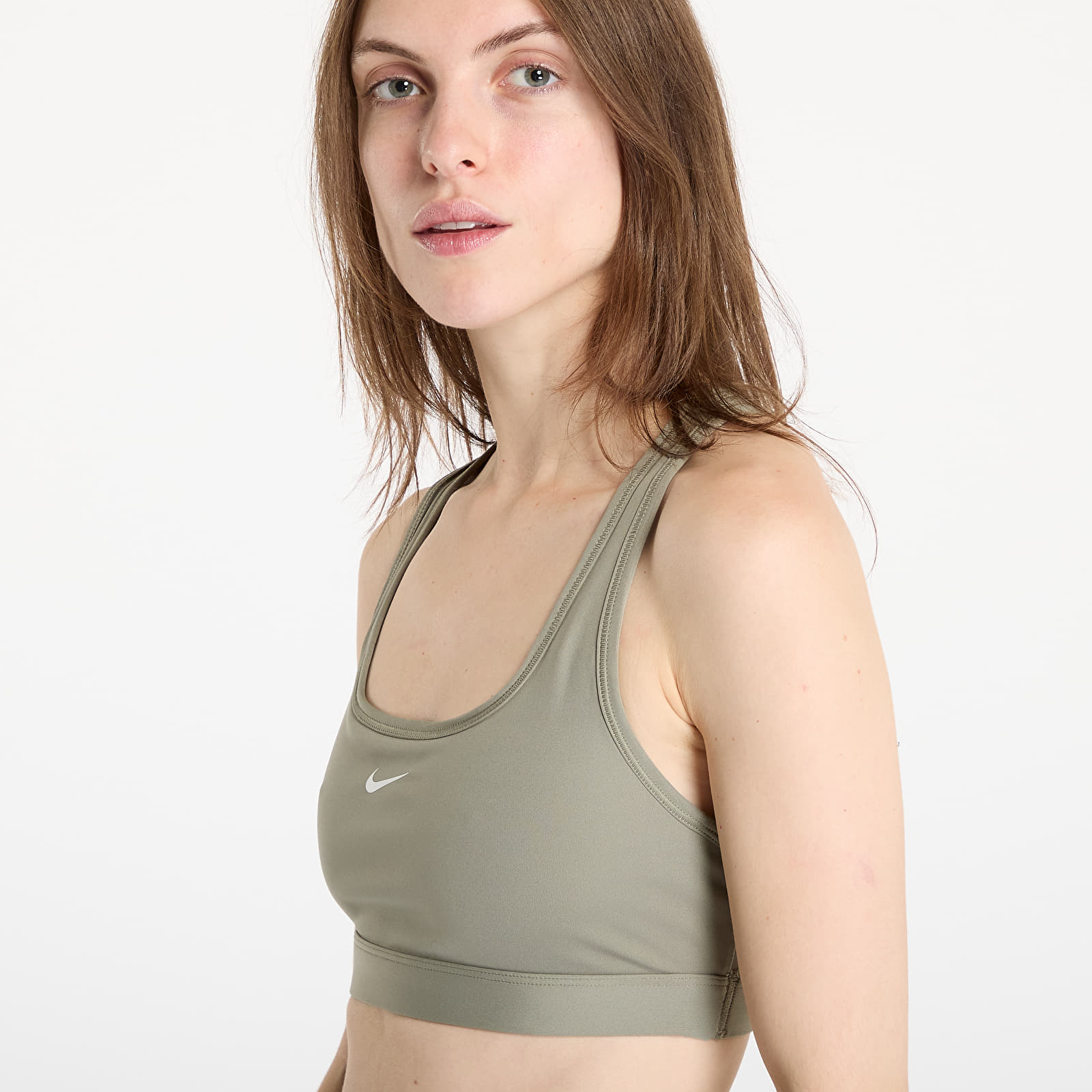 Melltartók Nike Swoosh Light Support Women's Non-Padded Sports Bra Light Army/ White