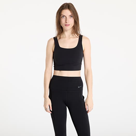 Nike Zenvy Women's Medium-Support Padded Longline Sports Bra Black/ Sail