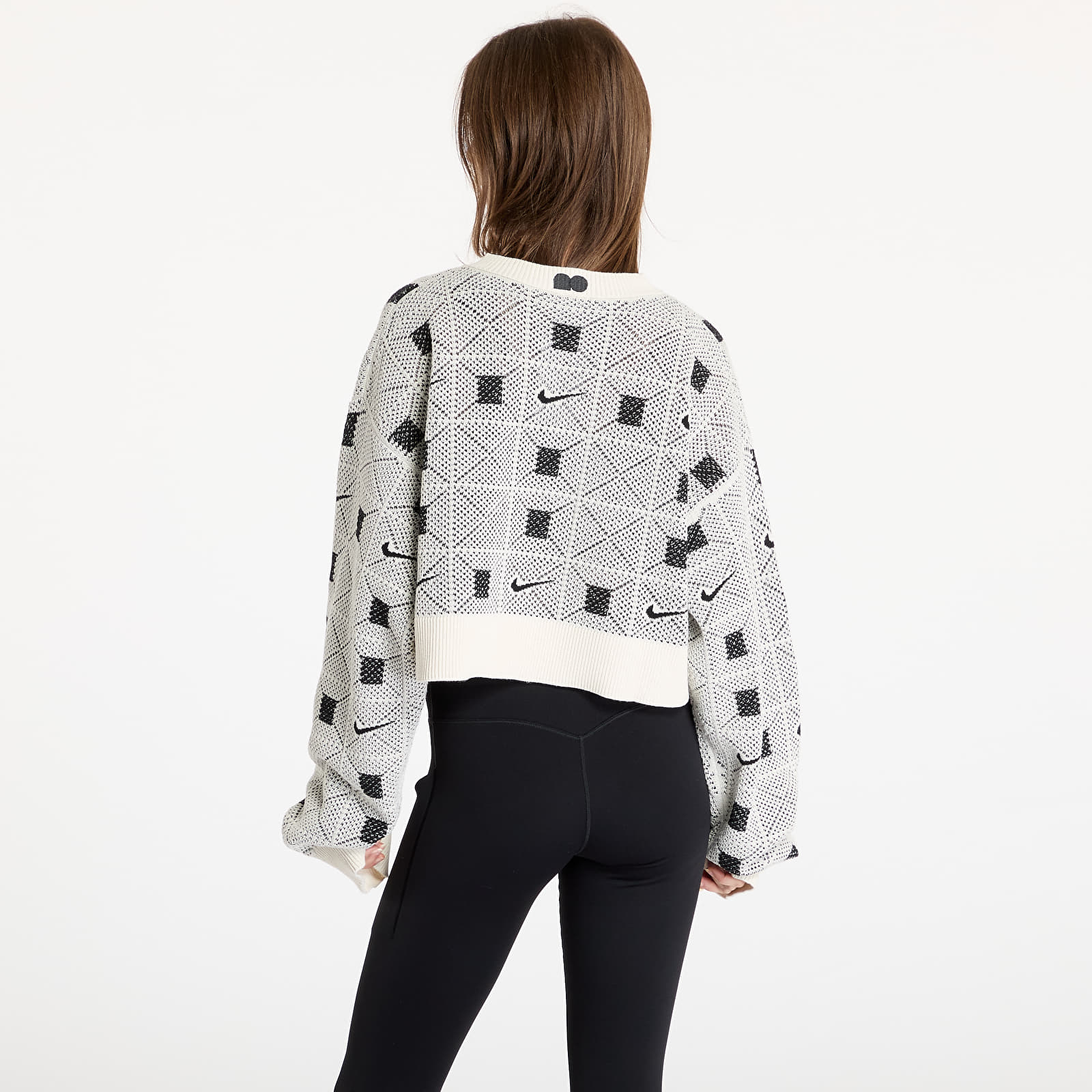 Swetry Nike Naomi Osaka Women's Engineered Knit Sweater Pale Ivory/ Black/ Light Orewood Brown