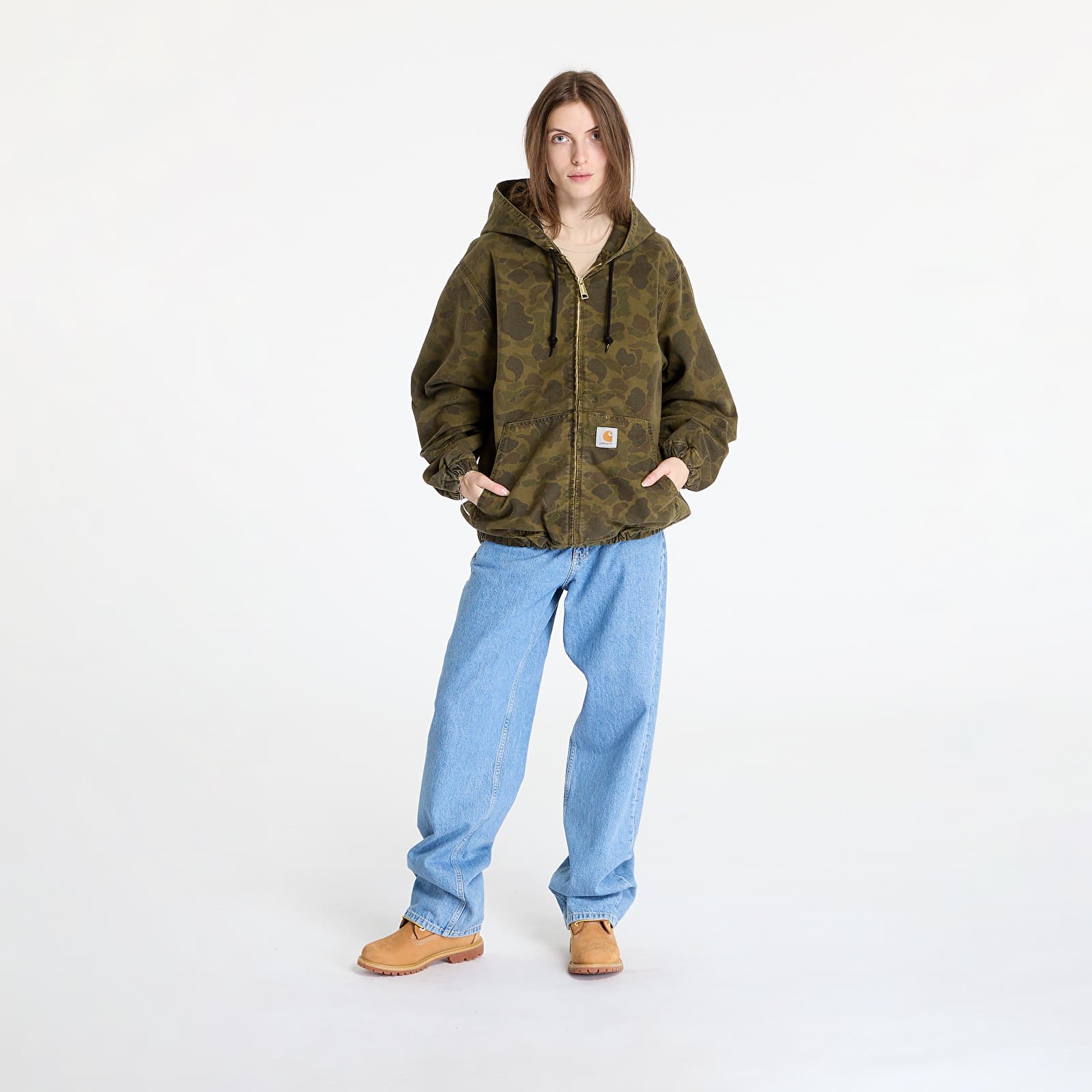 Jakker Carhartt WIP Duck Active Jacket UNISEX Camo Duck/ Green/ Office Green Garment Dyed