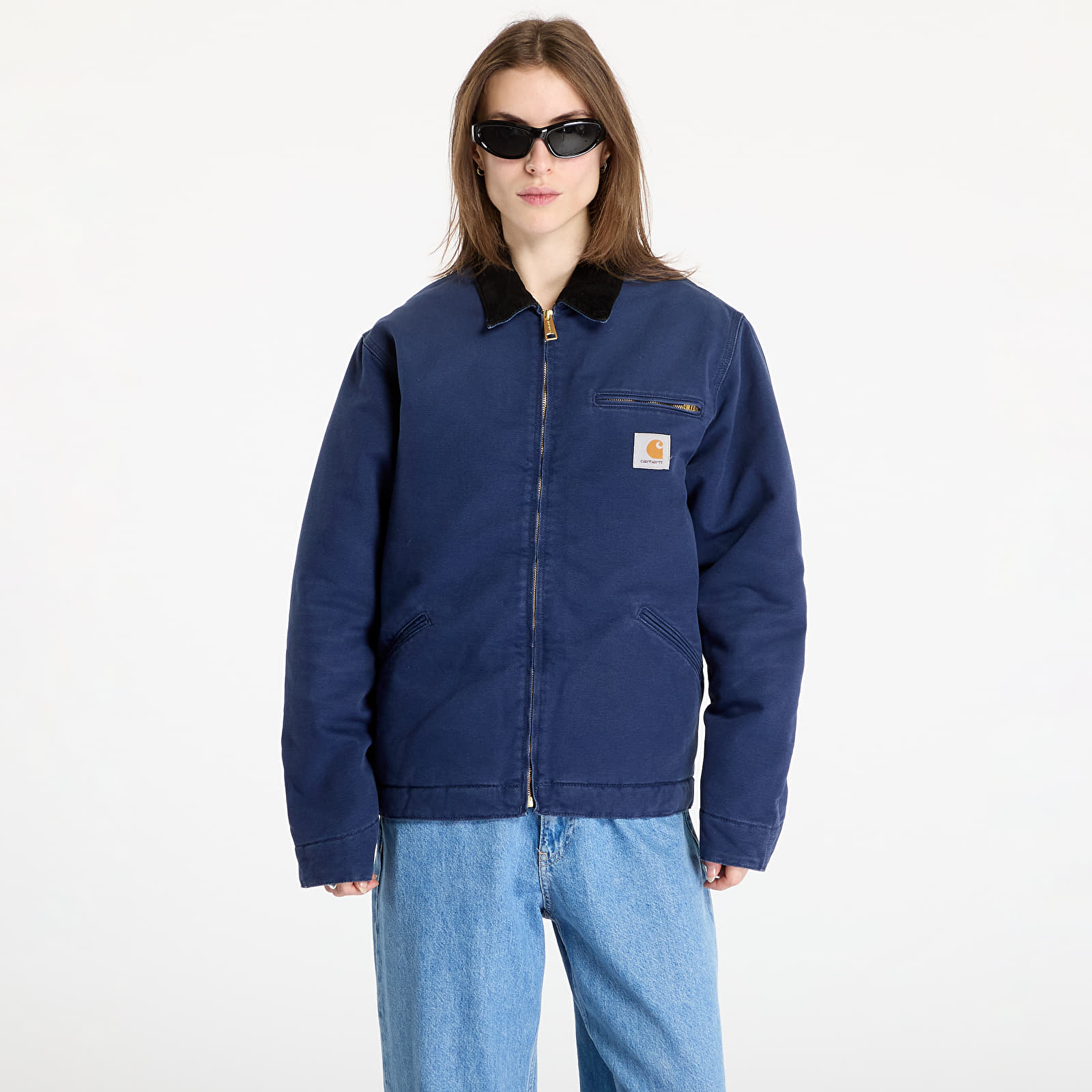 Kurtki Carhartt WIP OG Detroit Jacket UNISEX Air Force Blue/ Black Aged Canvas