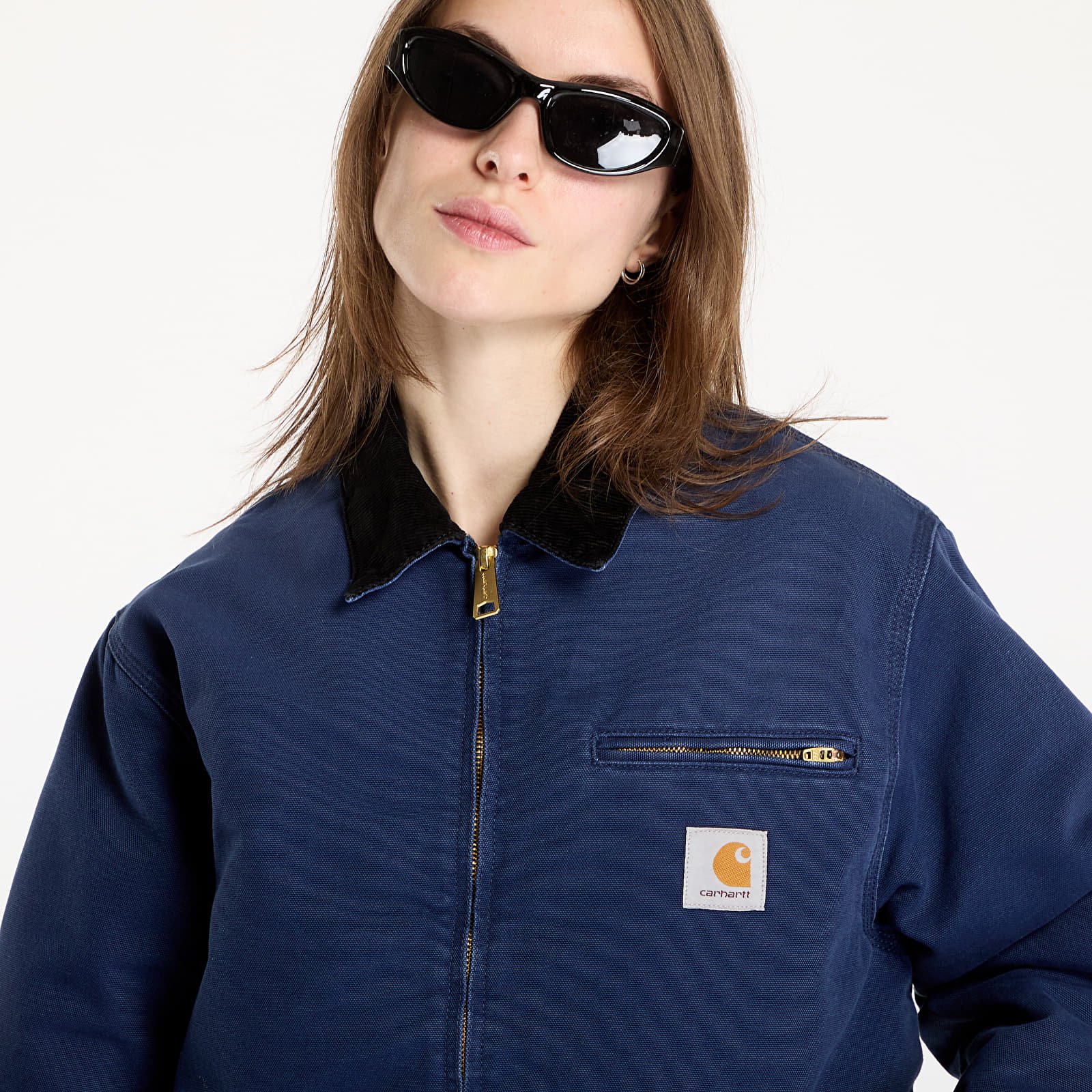 Kurtki Carhartt WIP OG Detroit Jacket UNISEX Air Force Blue/ Black Aged Canvas