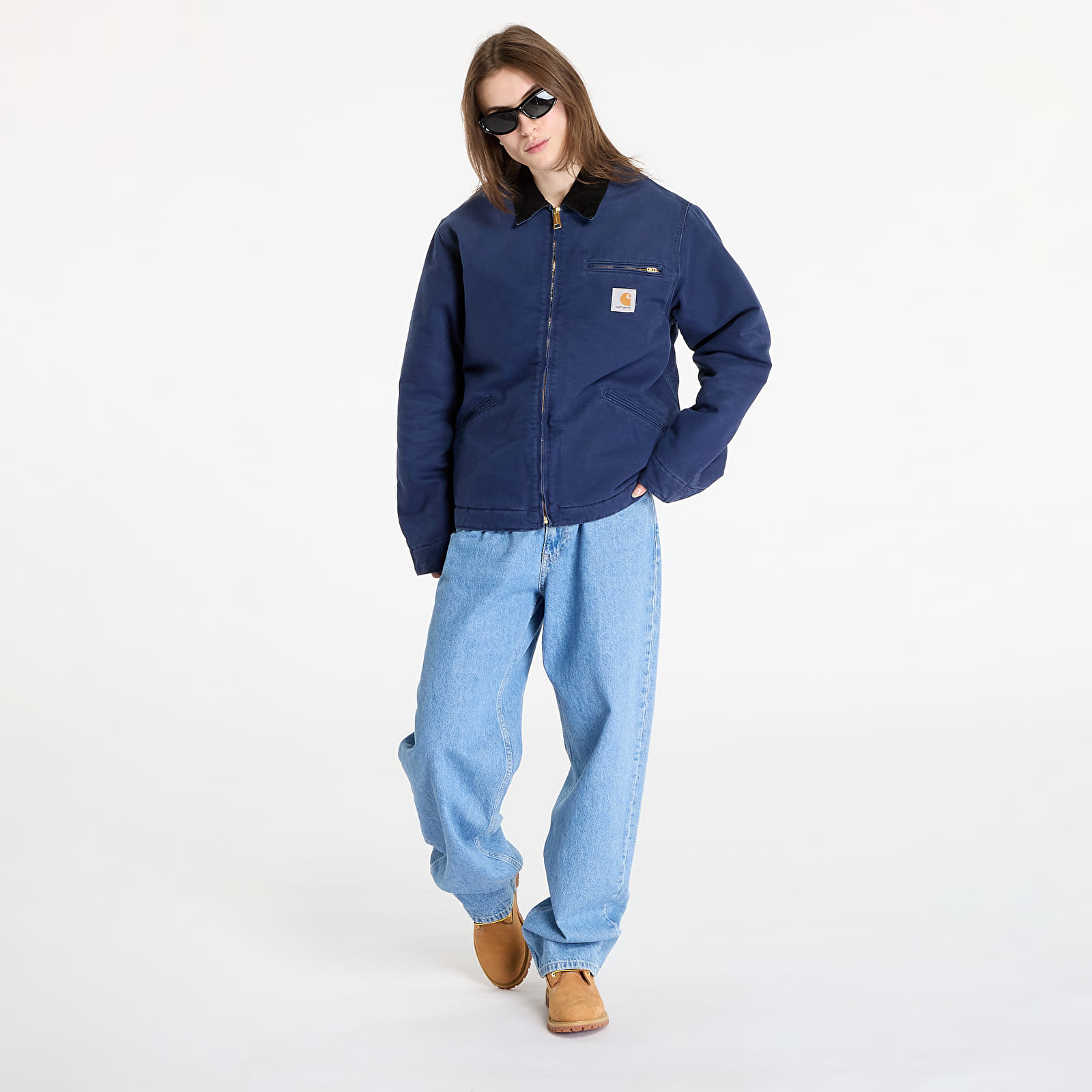 Kurtki Carhartt WIP OG Detroit Jacket UNISEX Air Force Blue/ Black Aged Canvas