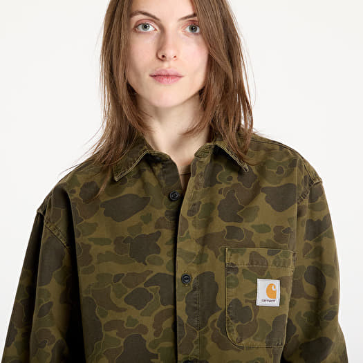 Chemise homme Duck Camp verte à carreaux manches longues ventilée champ