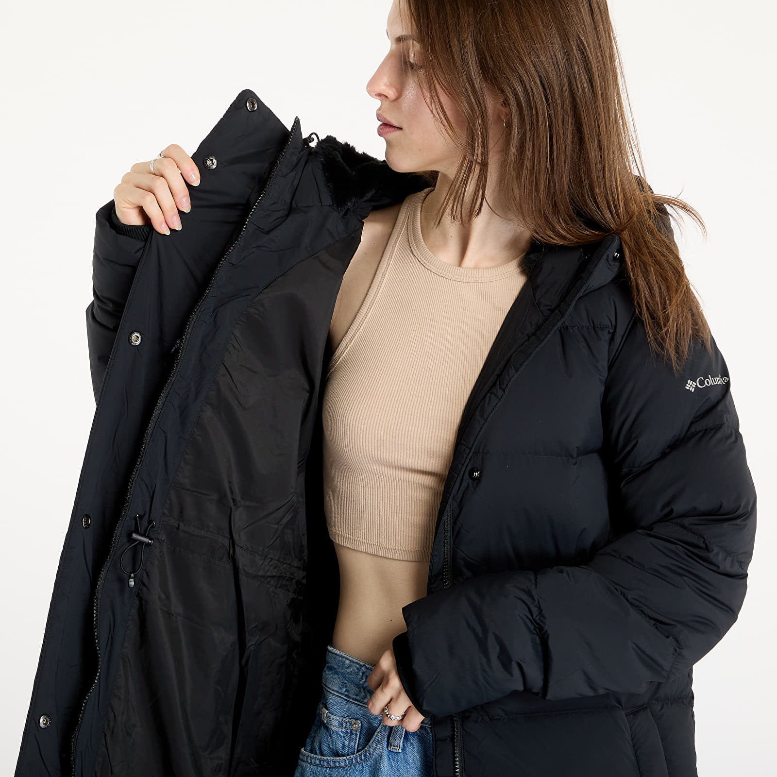 Puffer jackets Columbia Boundless Days™ Long Down Jacket Black