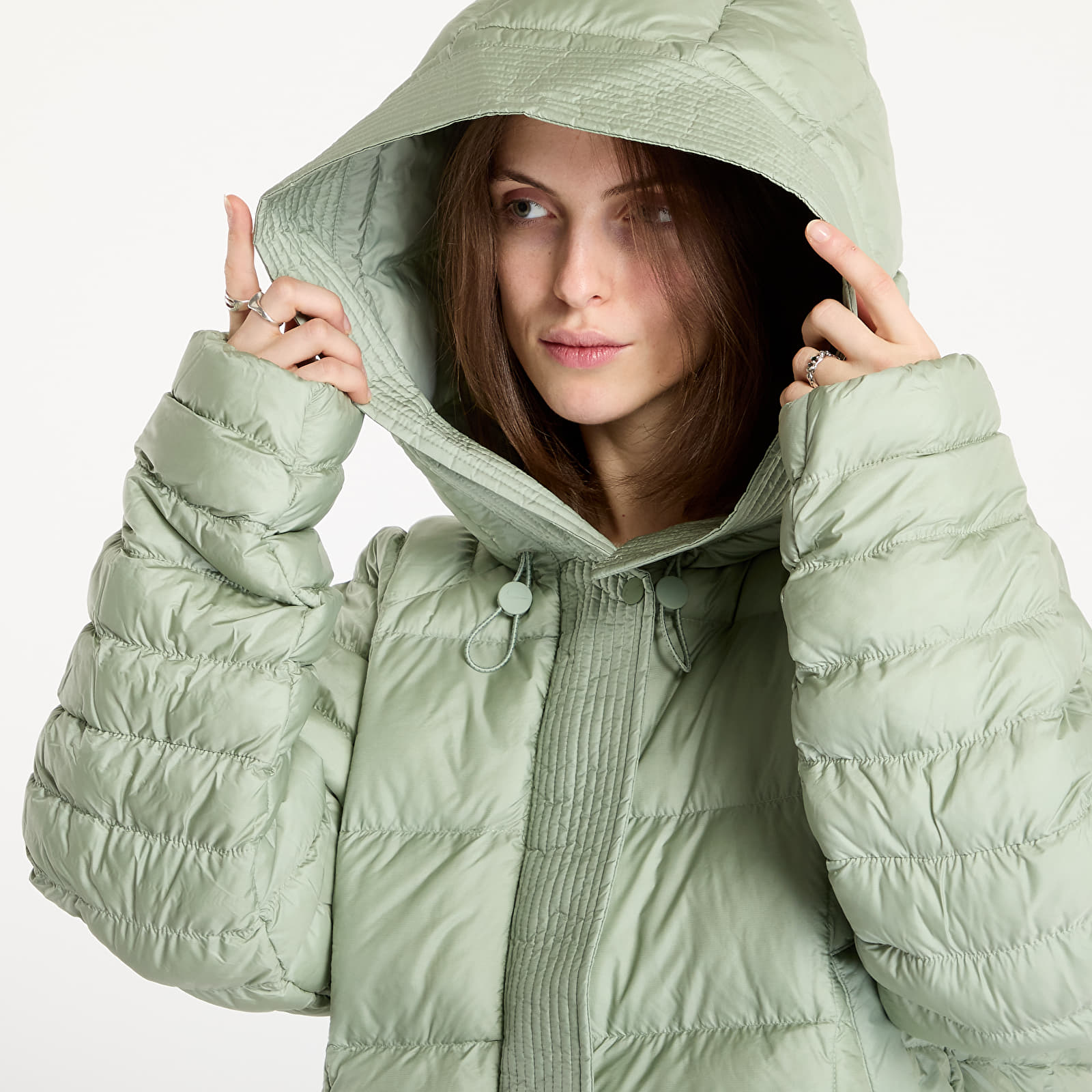 Jackor Nike Sportswear Swoosh Puffer PrimaLoft® Therma-FIT Oversized Hooded Jacket Jade Horizon/ Sail
