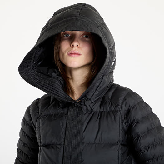 Jackets Nike Sportswear Swoosh Puffer PrimaLoft Therma FIT Oversized Hooded Jacket Black White Footshop