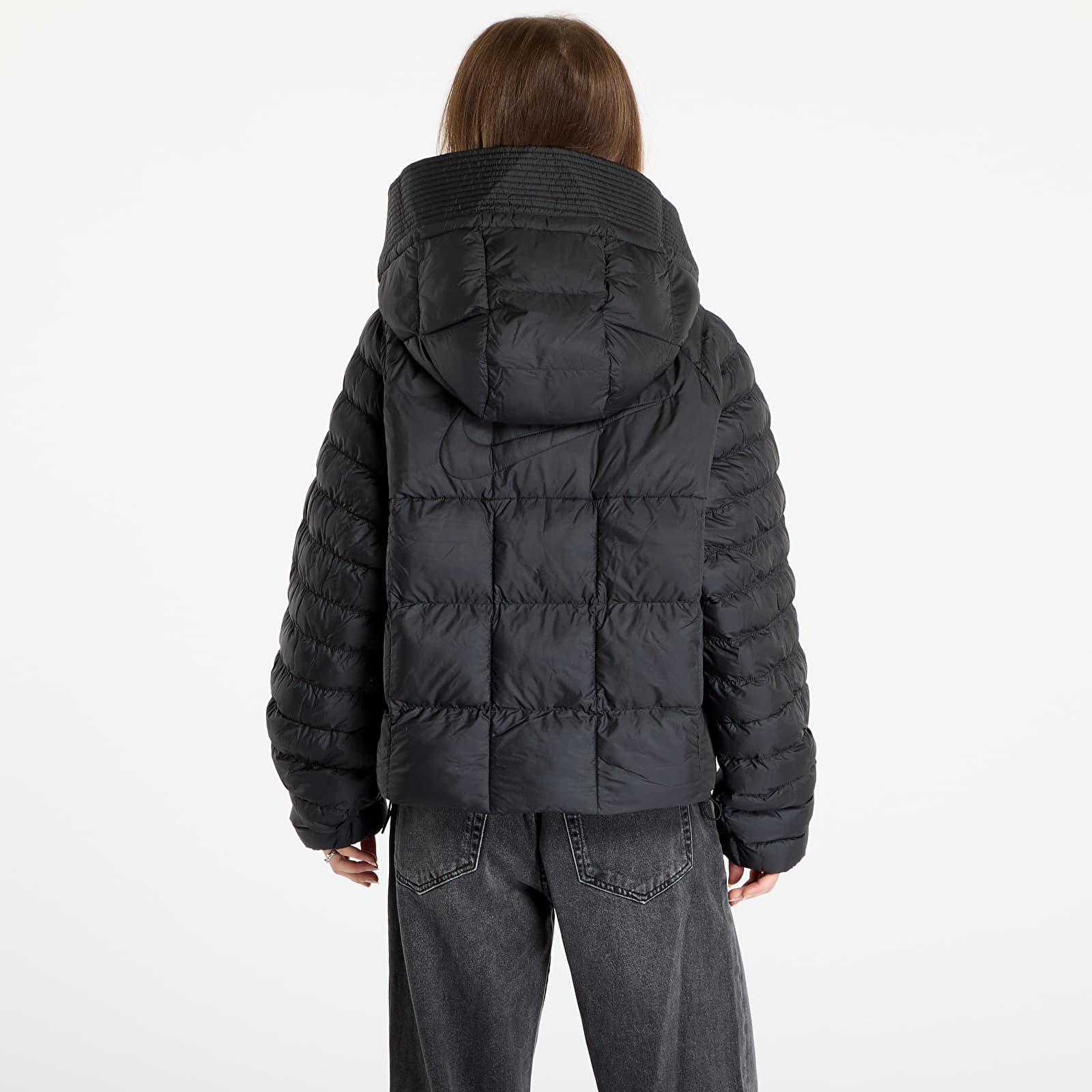 Jacken Nike Sportswear Swoosh Puffer PrimaLoft® Therma-FIT Oversized Hooded Jacket Black/ White