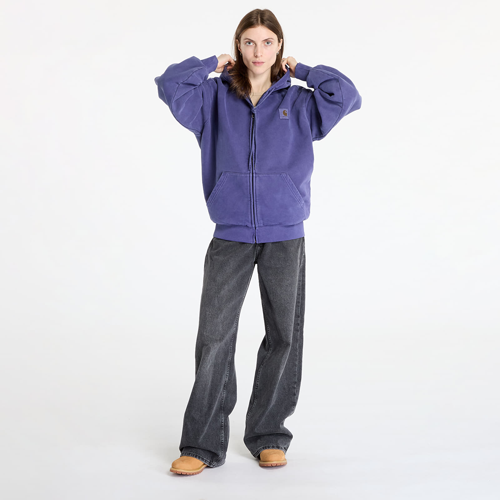 Férfi kabátok Carhartt WIP Hooded Vista Jacket UNISEX Aura Garment Dyed