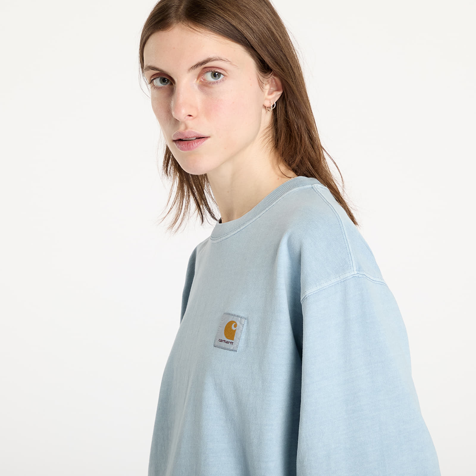 Männer T-Shirts Carhartt WIP L/S Vista T-Shirt UNISEX Dusty Ice Garment Dyed