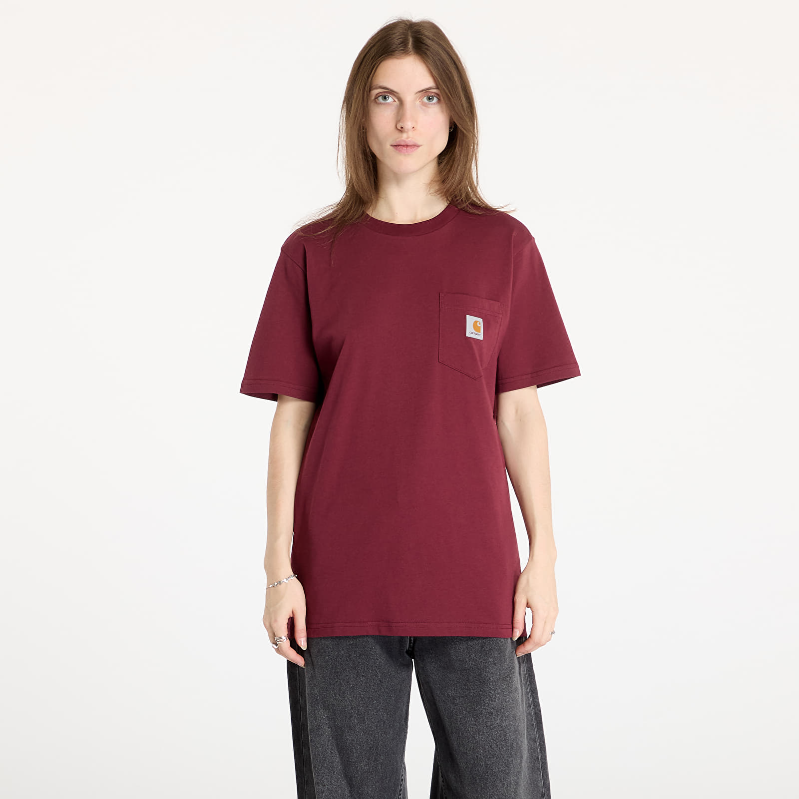 Férfi pólok Carhartt WIP S/S Pocket T-Shirt UNISEX Malbec