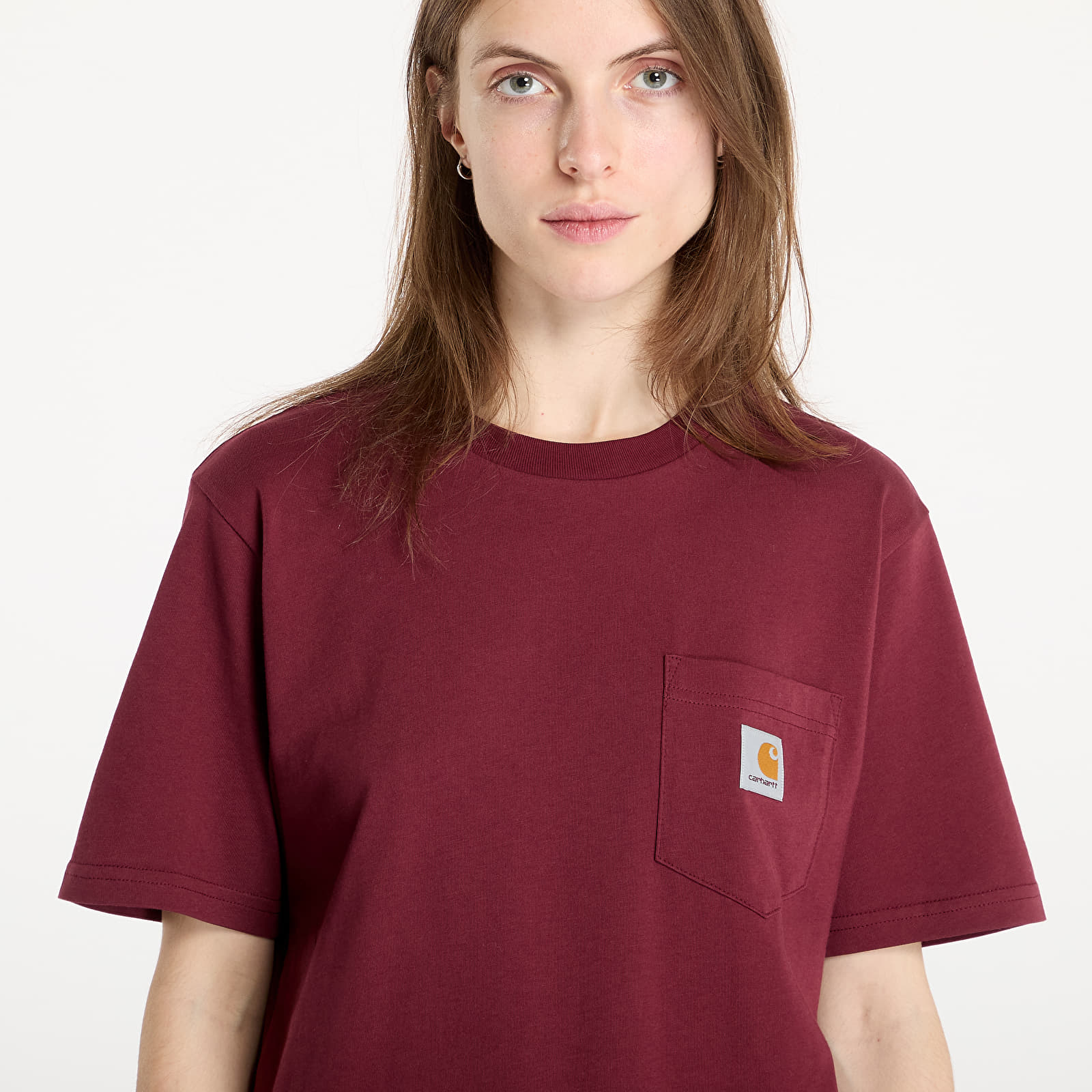 Férfi pólok Carhartt WIP S/S Pocket T-Shirt UNISEX Malbec