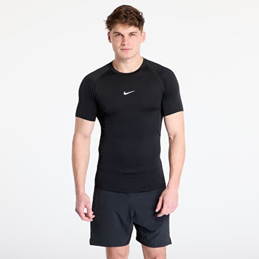 Póló Nike Pro Men's Dri-FIT Tight Short-Sleeve Fitness Top Black/ White