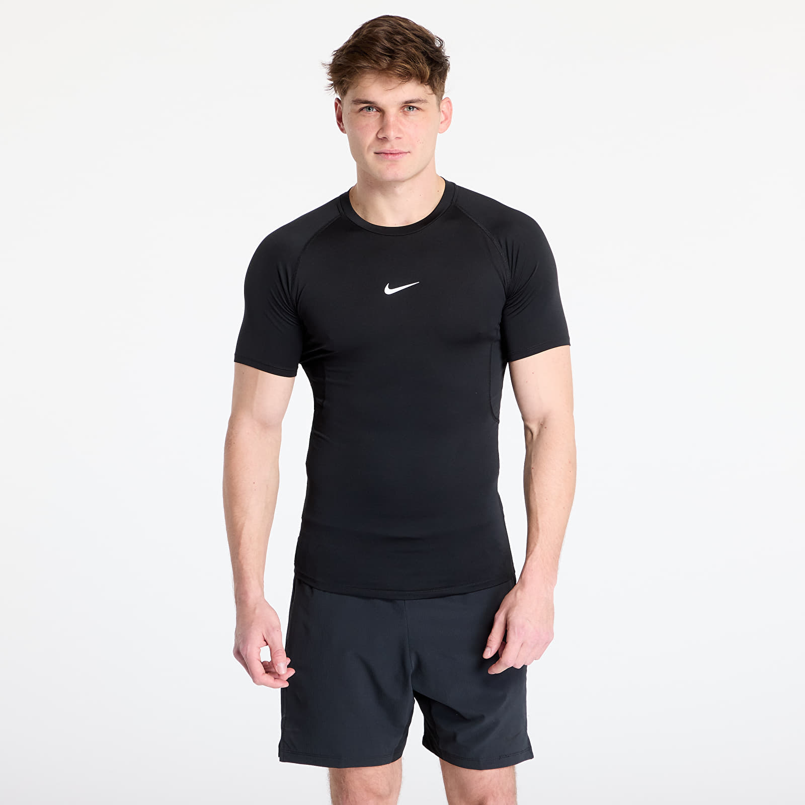 Koszulki Nike Pro Men's Dri-FIT Tight Short-Sleeve Fitness Top Black/ White