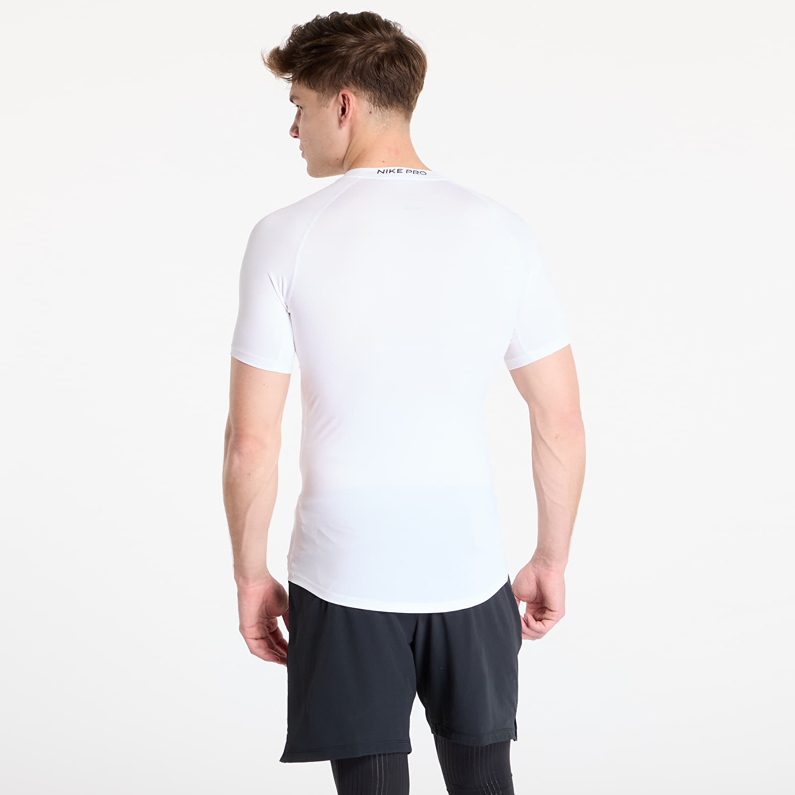 Koszulki Nike Pro Men's Dri-FIT Tight Short-Sleeve Fitness Top White/ Black