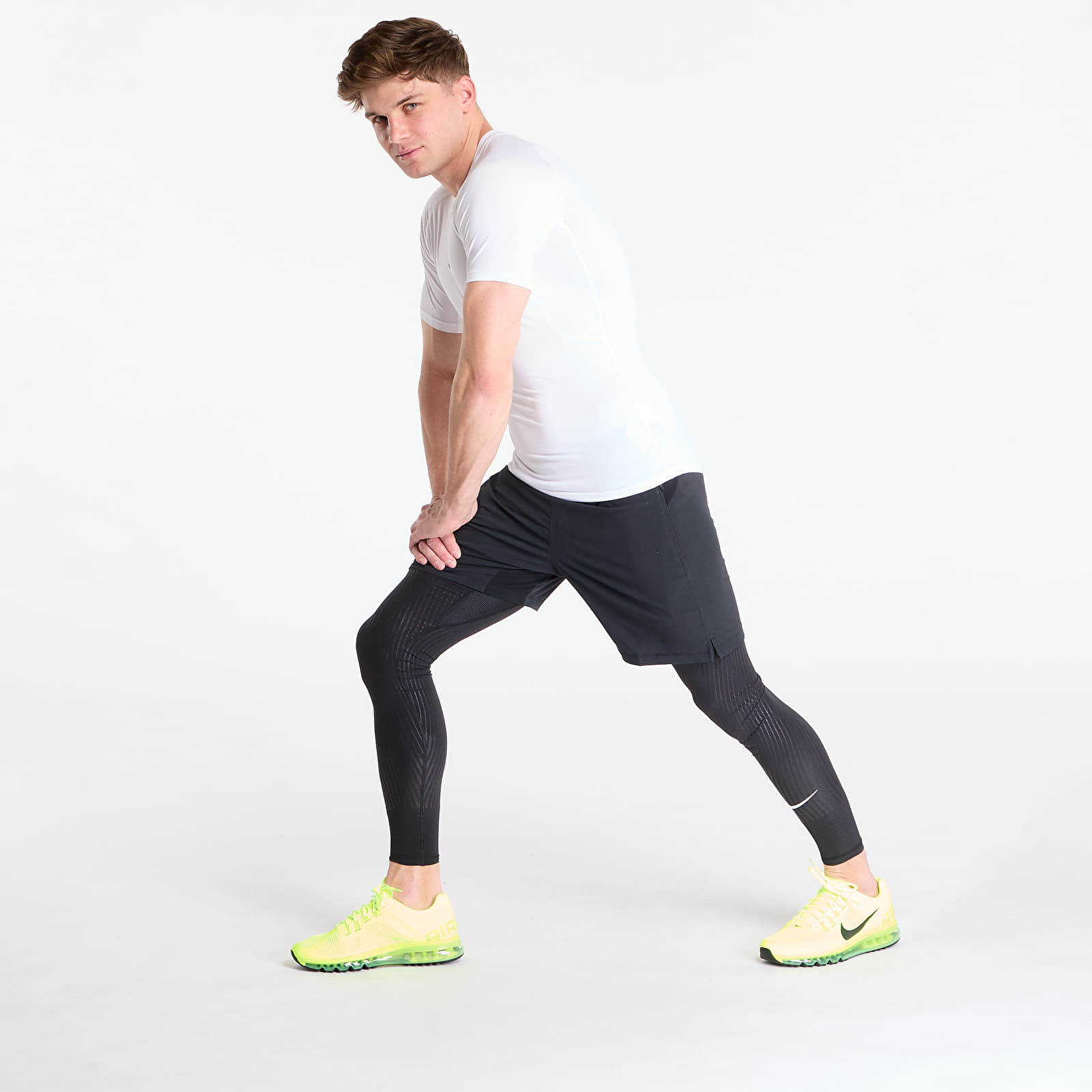Koszulki Nike Pro Men's Dri-FIT Tight Short-Sleeve Fitness Top White/ Black