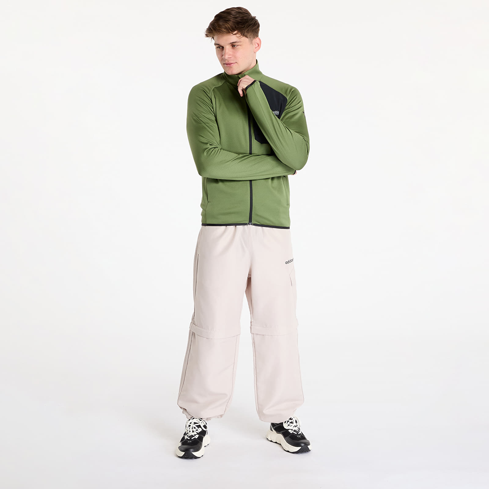 Mikinas ar kapuci un sporta krekli Columbia Triple Canyon™ Grid Fleece Full-Zip II Canteen/ Black