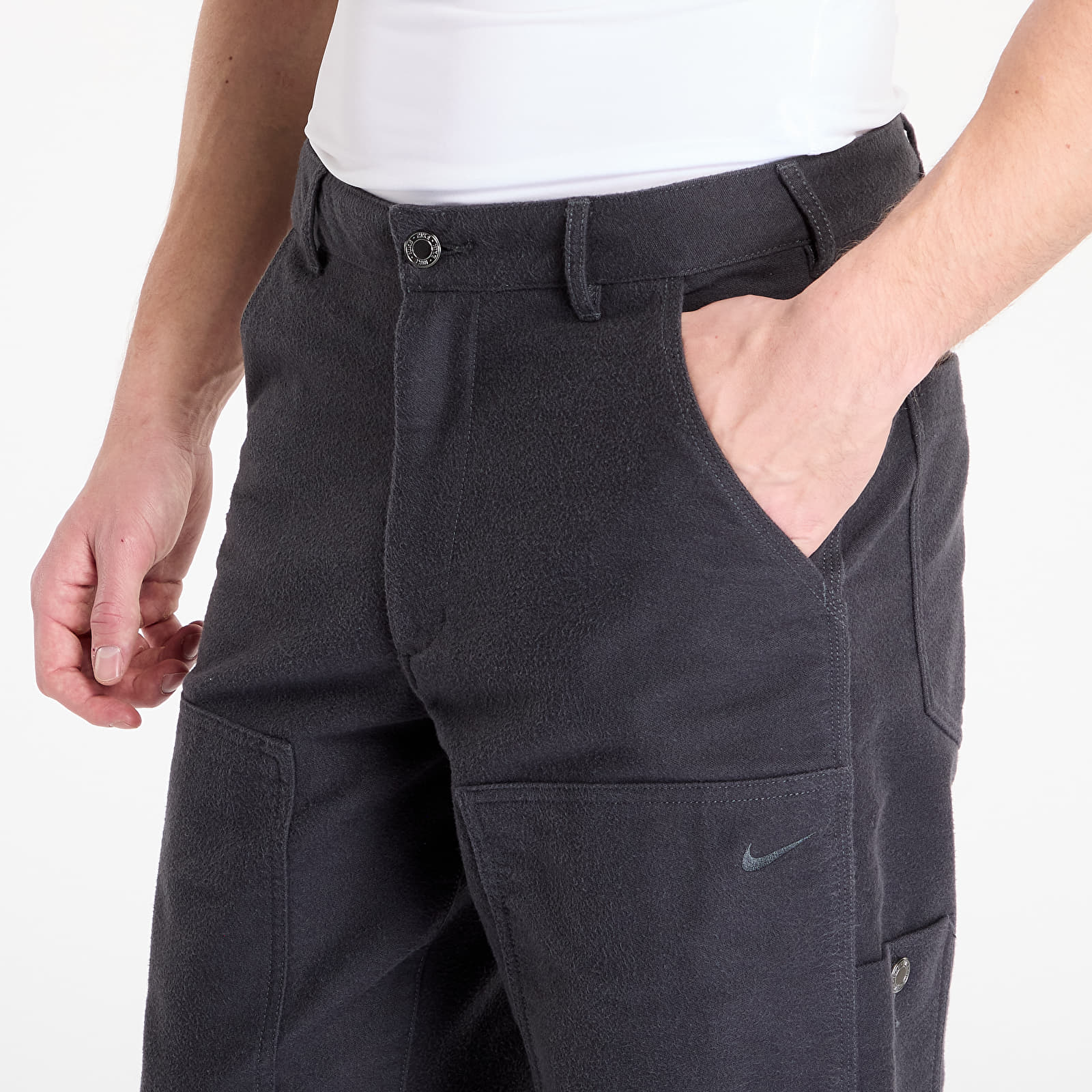 Džíny a kalhoty Nike Life Chamois Double-Knee Trousers Anthracite/ Anthracite