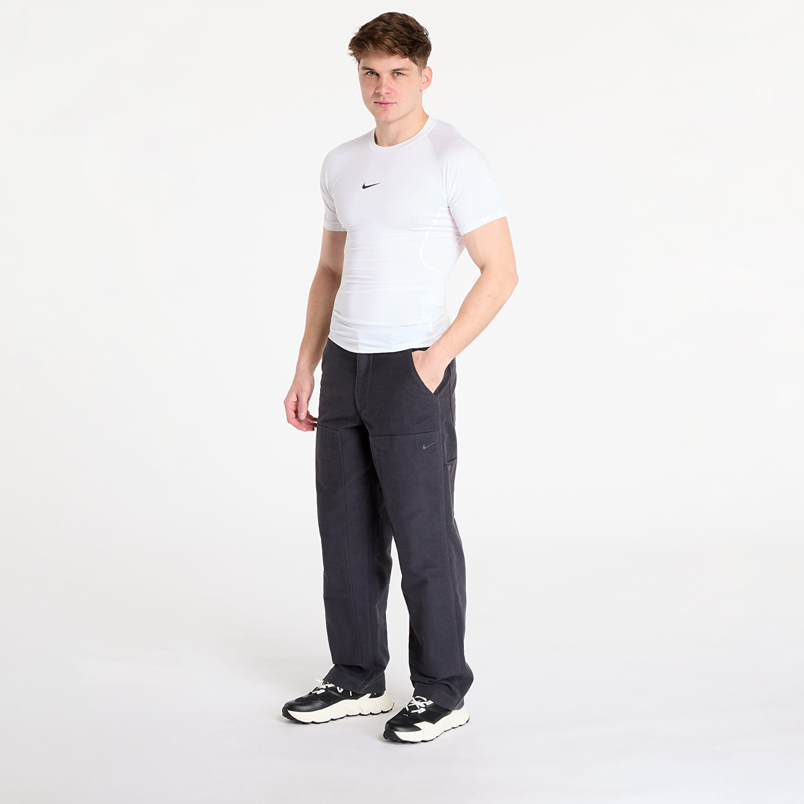Džíny a kalhoty Nike Life Chamois Double-Knee Trousers Anthracite/ Anthracite
