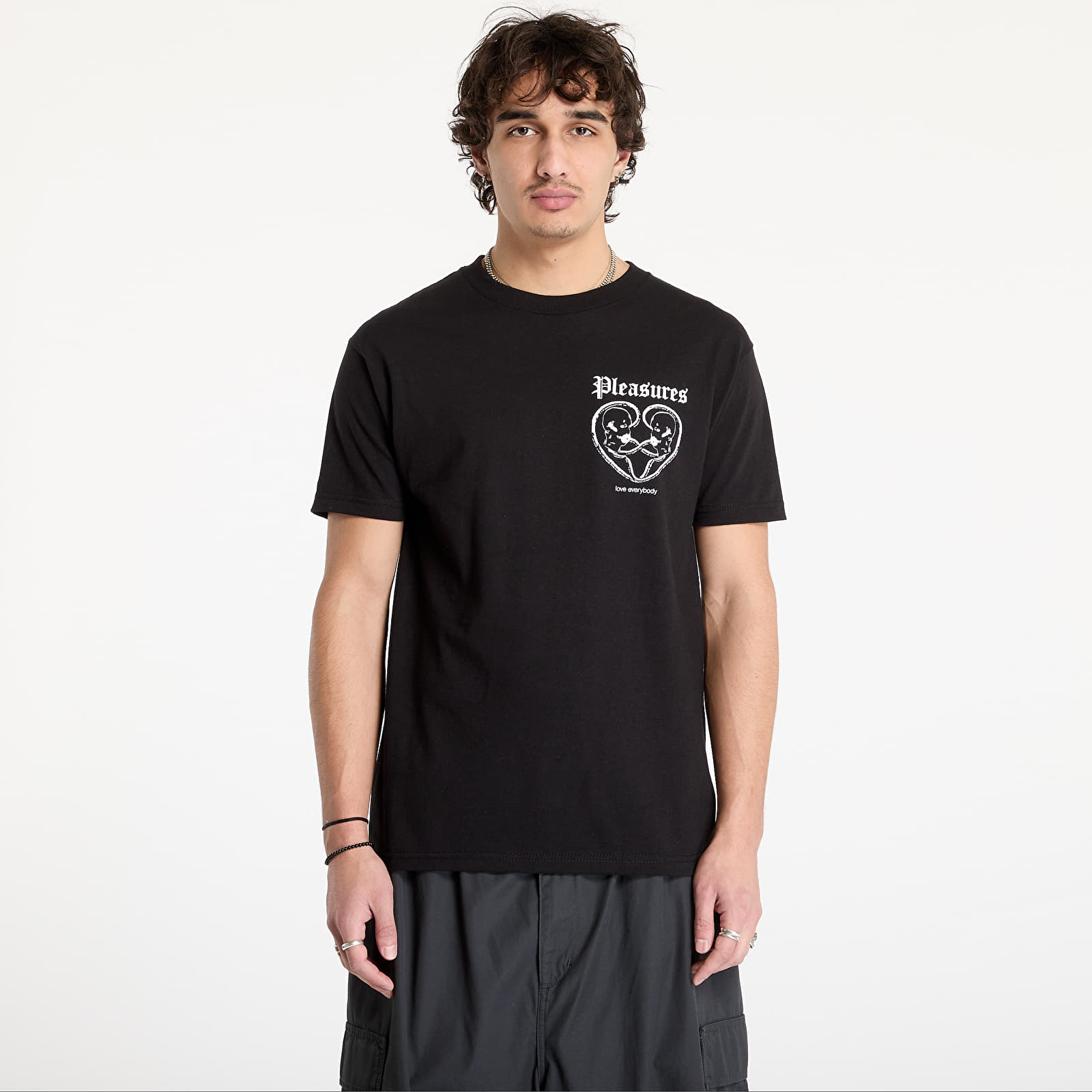 Männer T-Shirts PLEASURES Connected T-Shirt Black