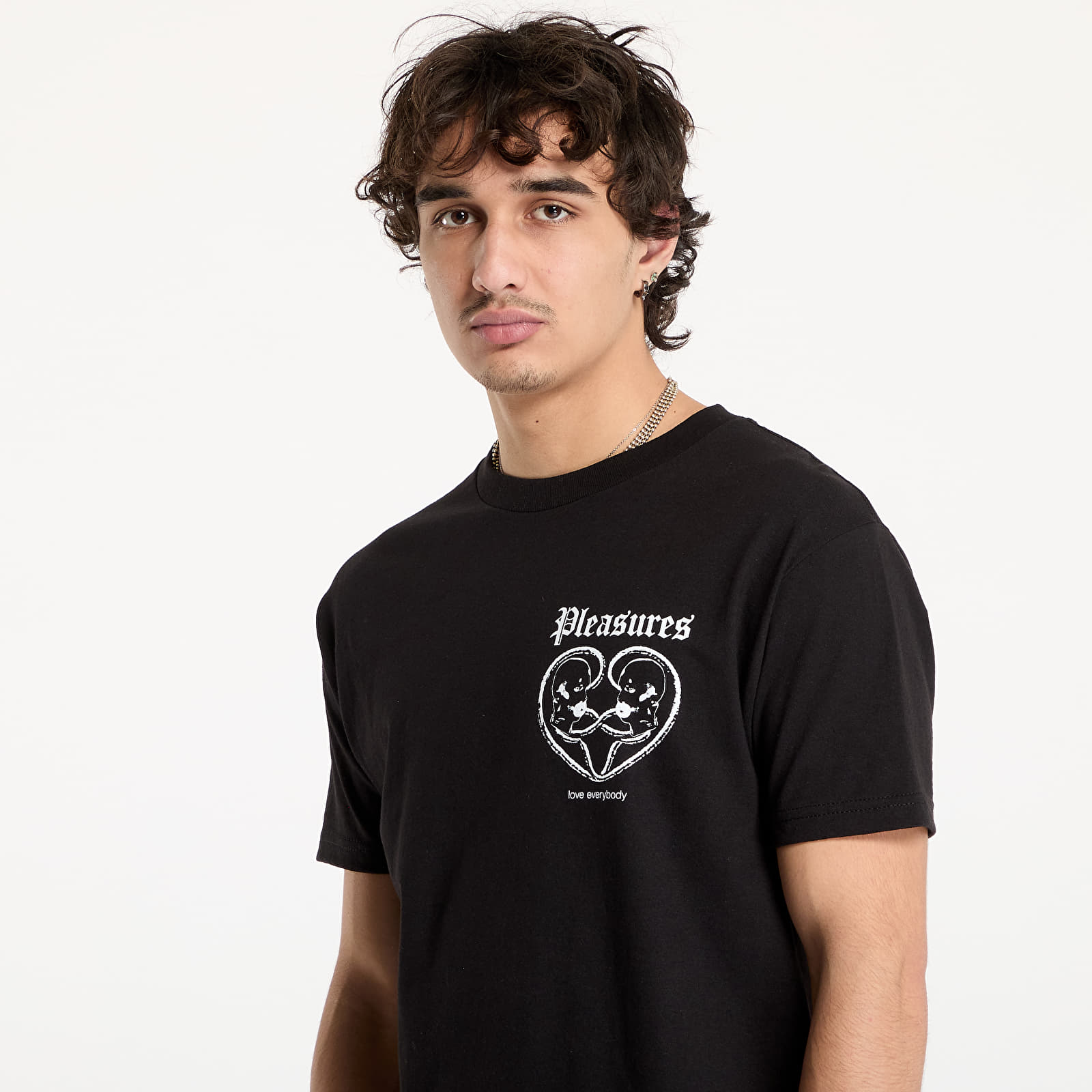 Männer T-Shirts PLEASURES Connected T-Shirt Black