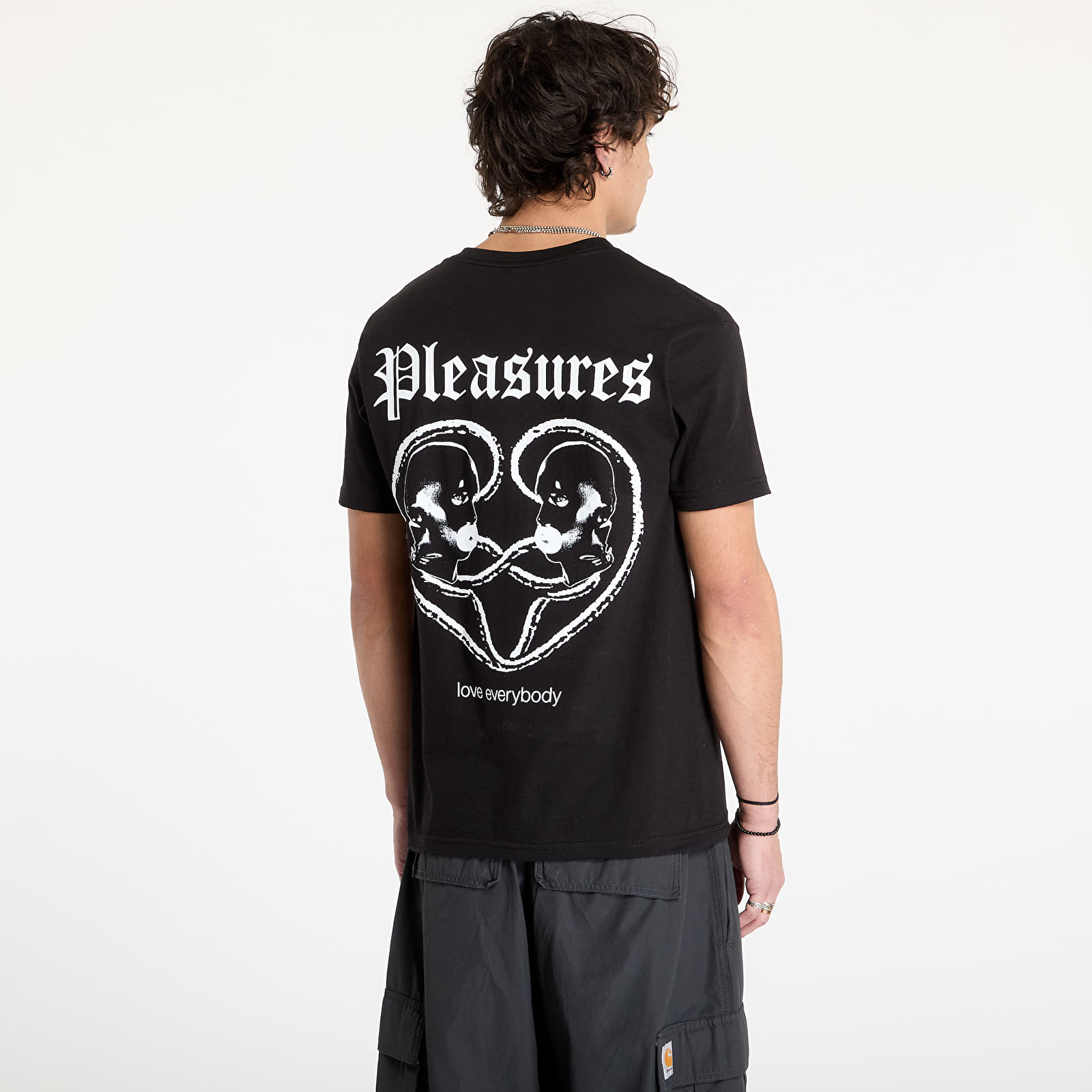 Männer T-Shirts PLEASURES Connected T-Shirt Black