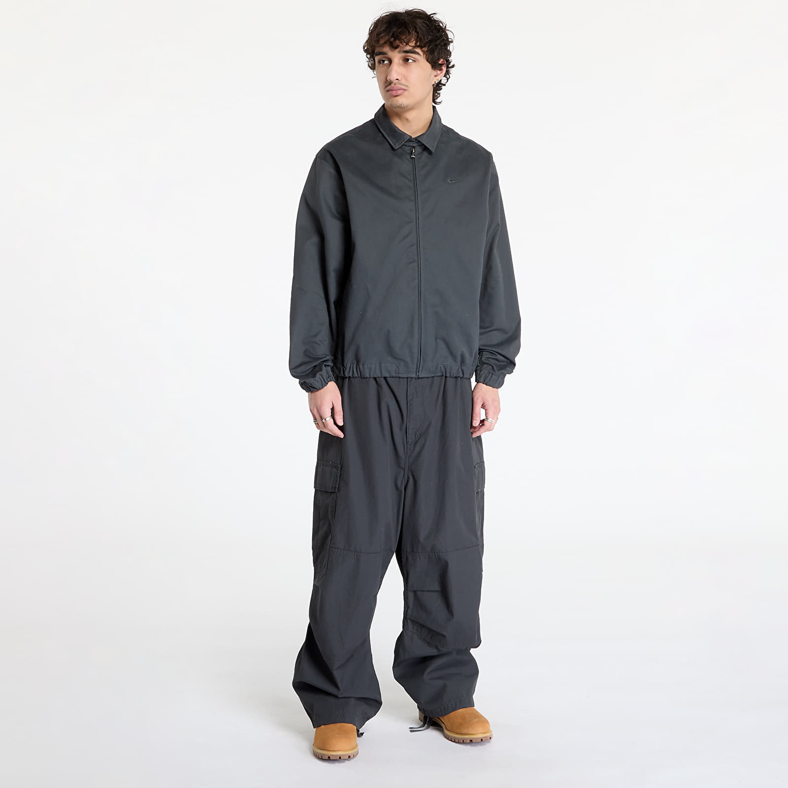 Herenjassen Nike Life Men's Woven Harrington Jacket Anthracite/ Anthracite