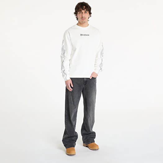 PLEASURES★FIERY HEAVYWEIGHT LONGSLEEVE ホワイト 長袖Tシャツ Men's T-shirts PLEASURES Fiery Heavyweight Longsleeve White