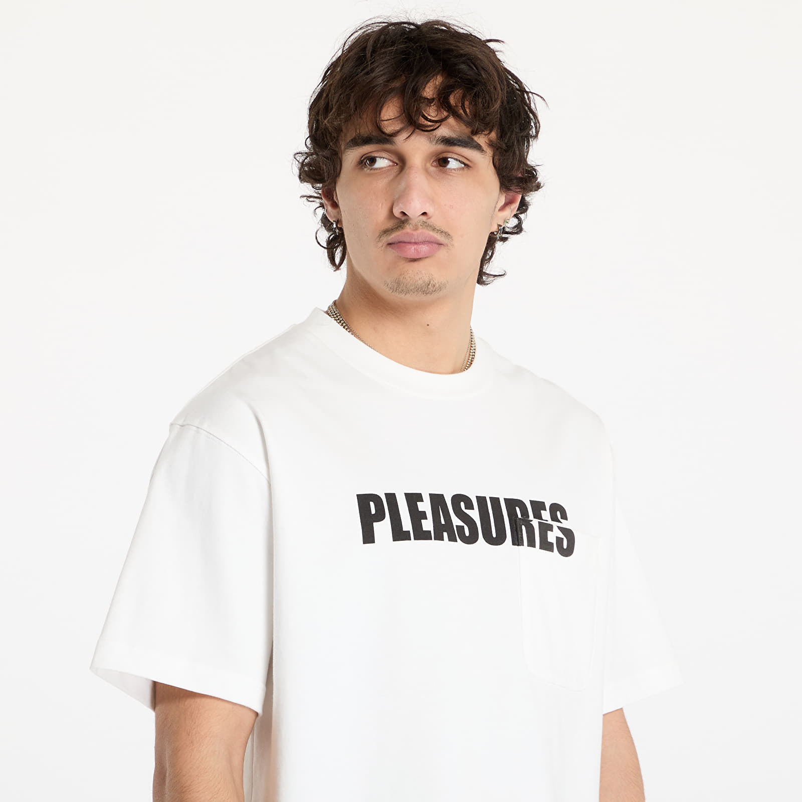 Männer T-Shirts PLEASURES Impact Pocket Heavyweight Shirt White