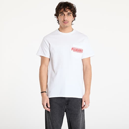 Tričko PLEASURES Staff Pocket T-Shirt White