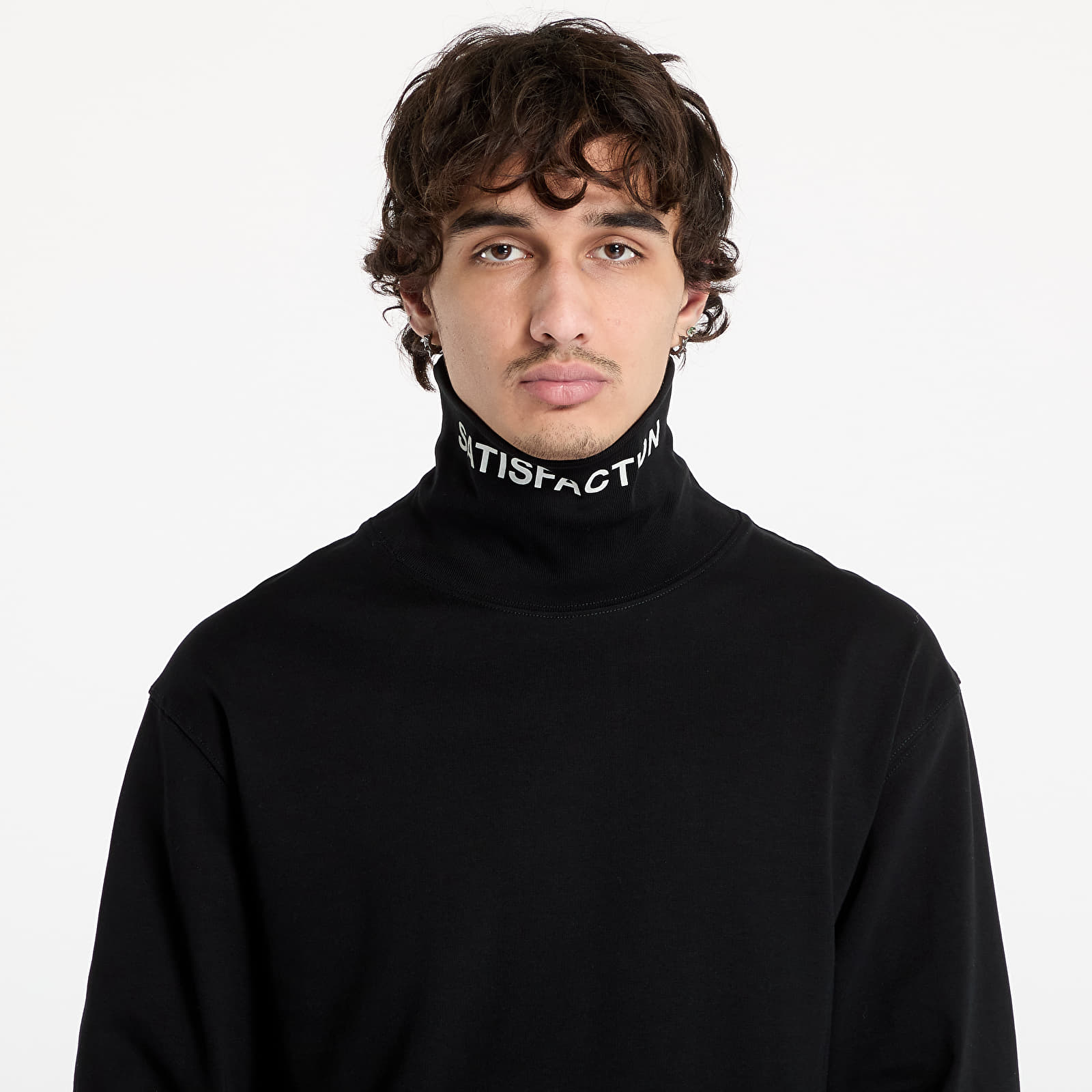 Männer T-Shirts PLEASURES Satisfaction Turtleneck Black