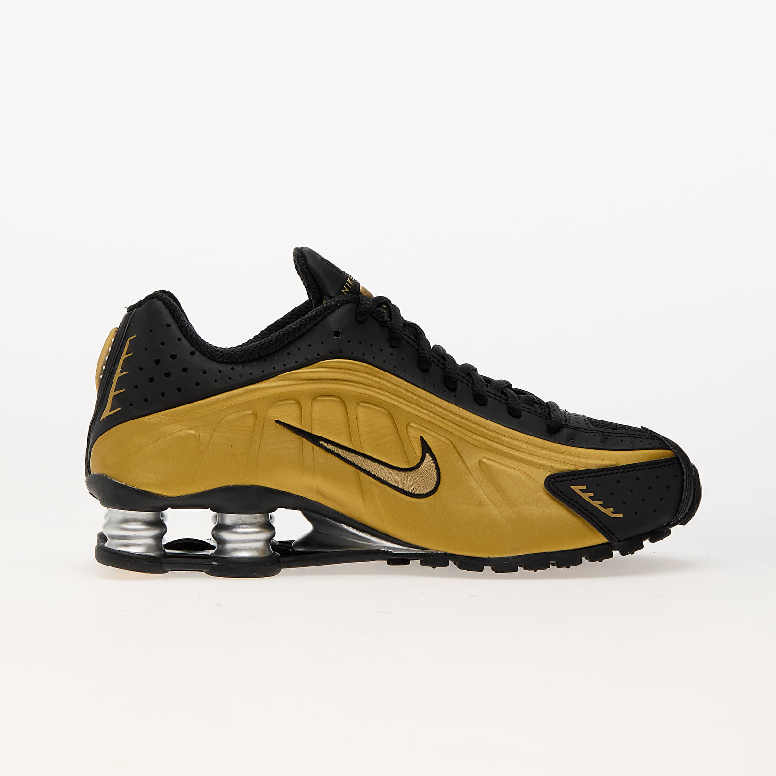 Damen Sneaker und Schuhe Nike W Shox R4 Black/ Metallic Gold-Metallic Silver