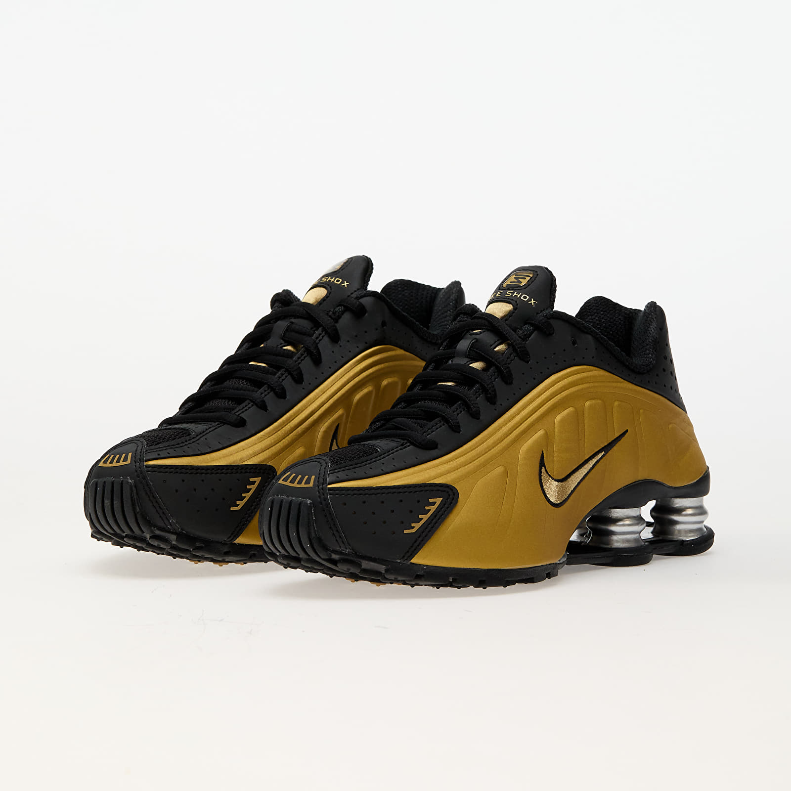 Damen Sneaker und Schuhe Nike W Shox R4 Black/ Metallic Gold-Metallic Silver