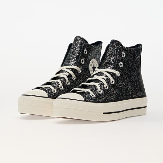 Women s shoes Converse Chuck Taylor All Star Lift Platform Glitter Into The Void Egret Black Footshop