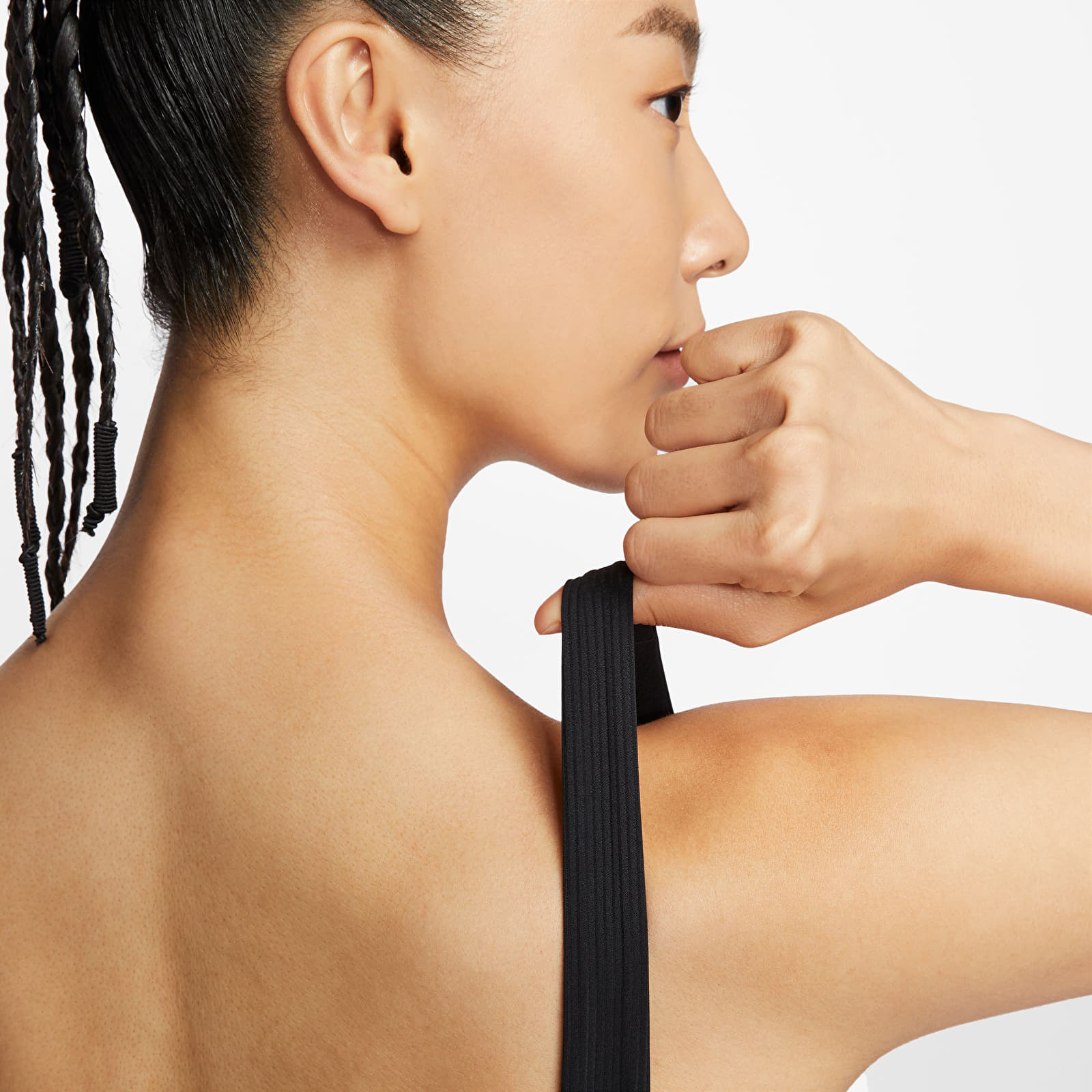 Melltartók Nike Zenvy Wide Ribbed Women's Light-Support Non-Padded Longline Sports Bra Black/ Black/ Pcg3C