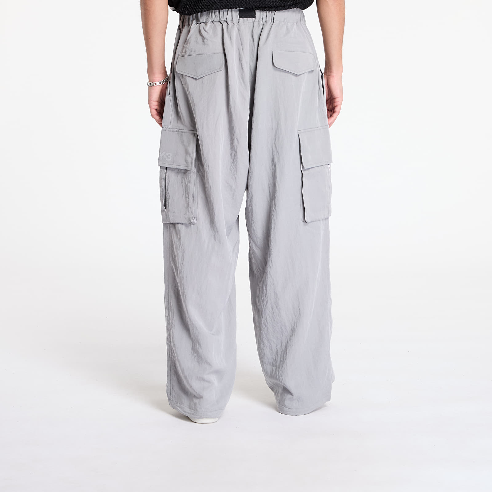 Bukser Y-3 Washed Twill Cargo Pants Solid Grey