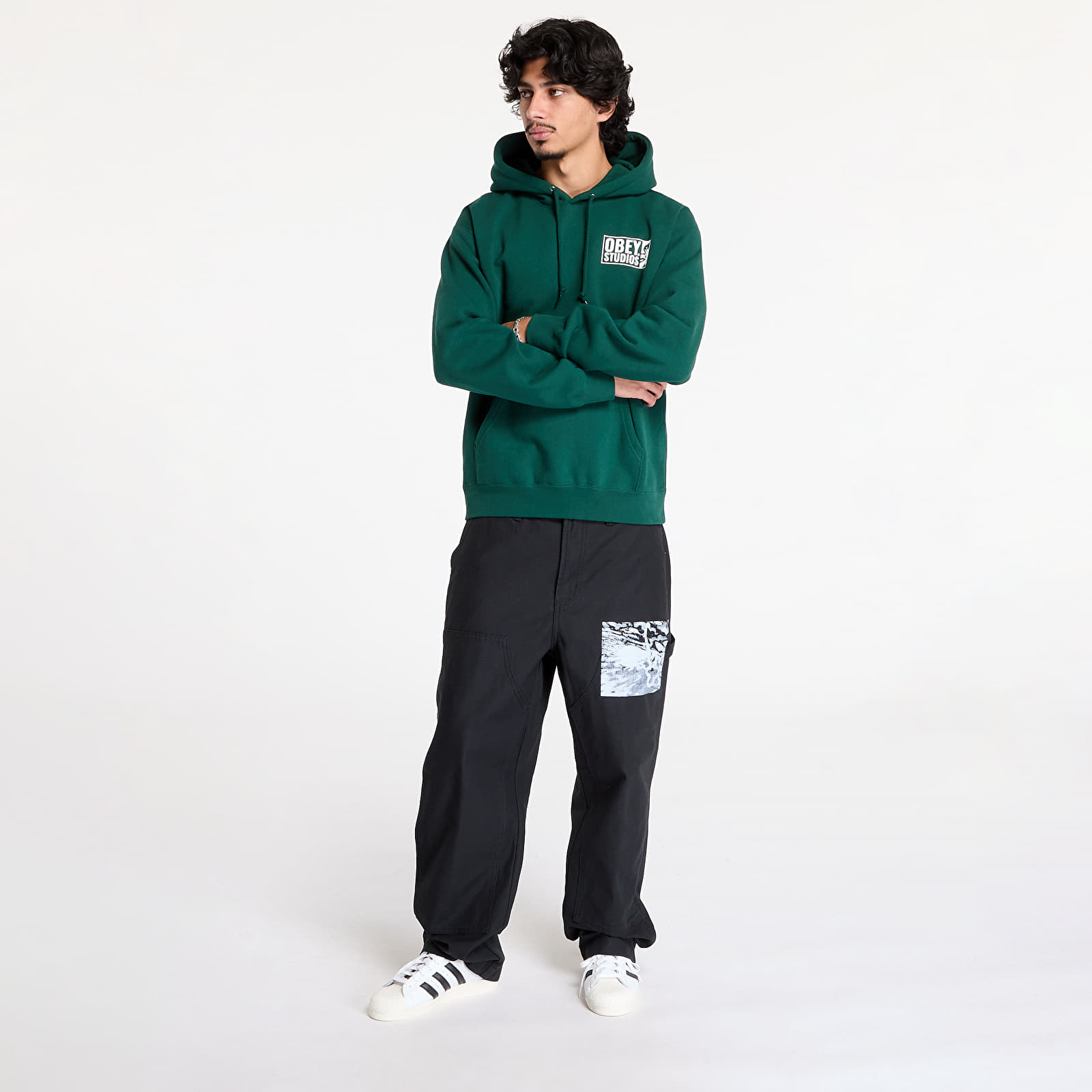 Sweatjacken und Sweatshirts OBEY Obey Studios Icon Hoodie Rain Forest