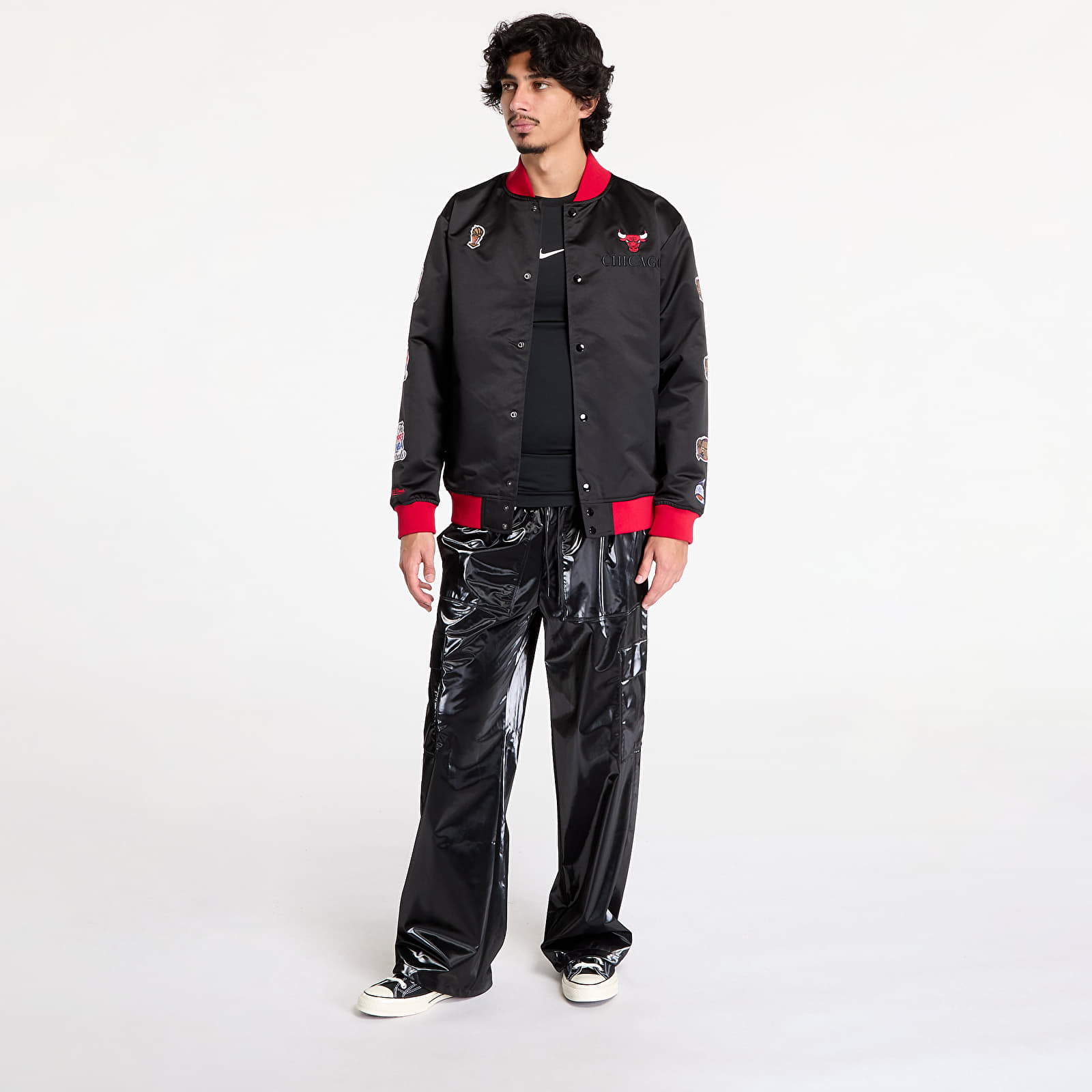 Bombery Mitchell & Ness Nba Team Og 3.0 Lightweight Satin Jacket Vintage Bulls Black