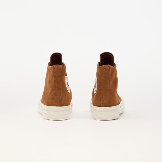 Tan suede converse high tops top