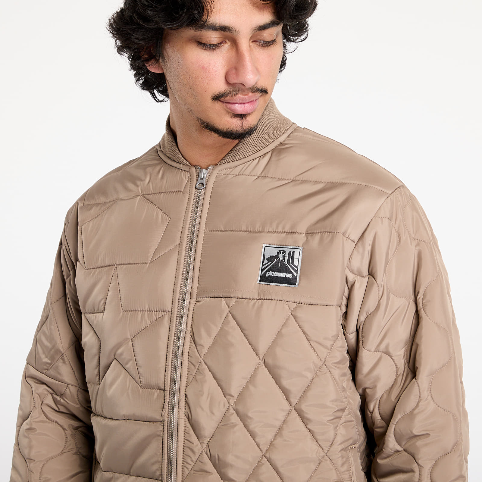 Men's jackets PLEASURES Stonehenge Quilted Jacket Brown